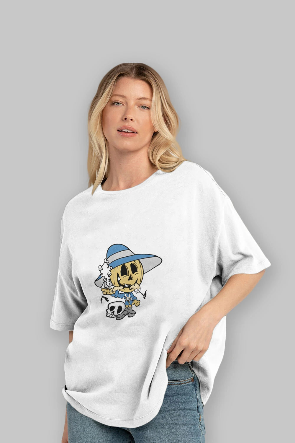 Halloween Kid Ön Baskılı Oversize t-shirt Erkek Kadın Unisex %100 Pamuk tişort