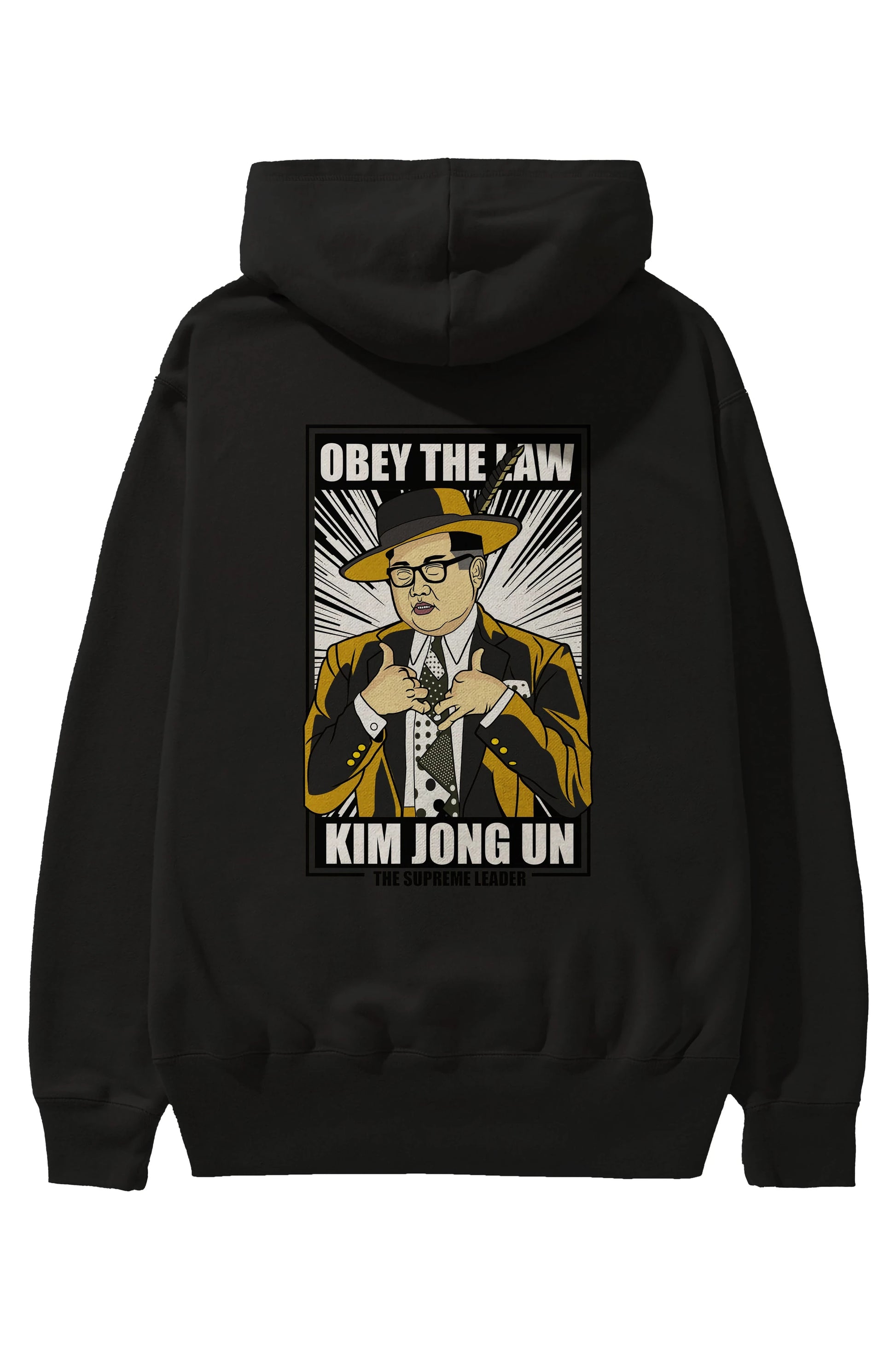 The Mask Jong Un Arka Baskılı Hoodie Oversize Kapüşonlu Sweatshirt Erkek Kadın Unisex
