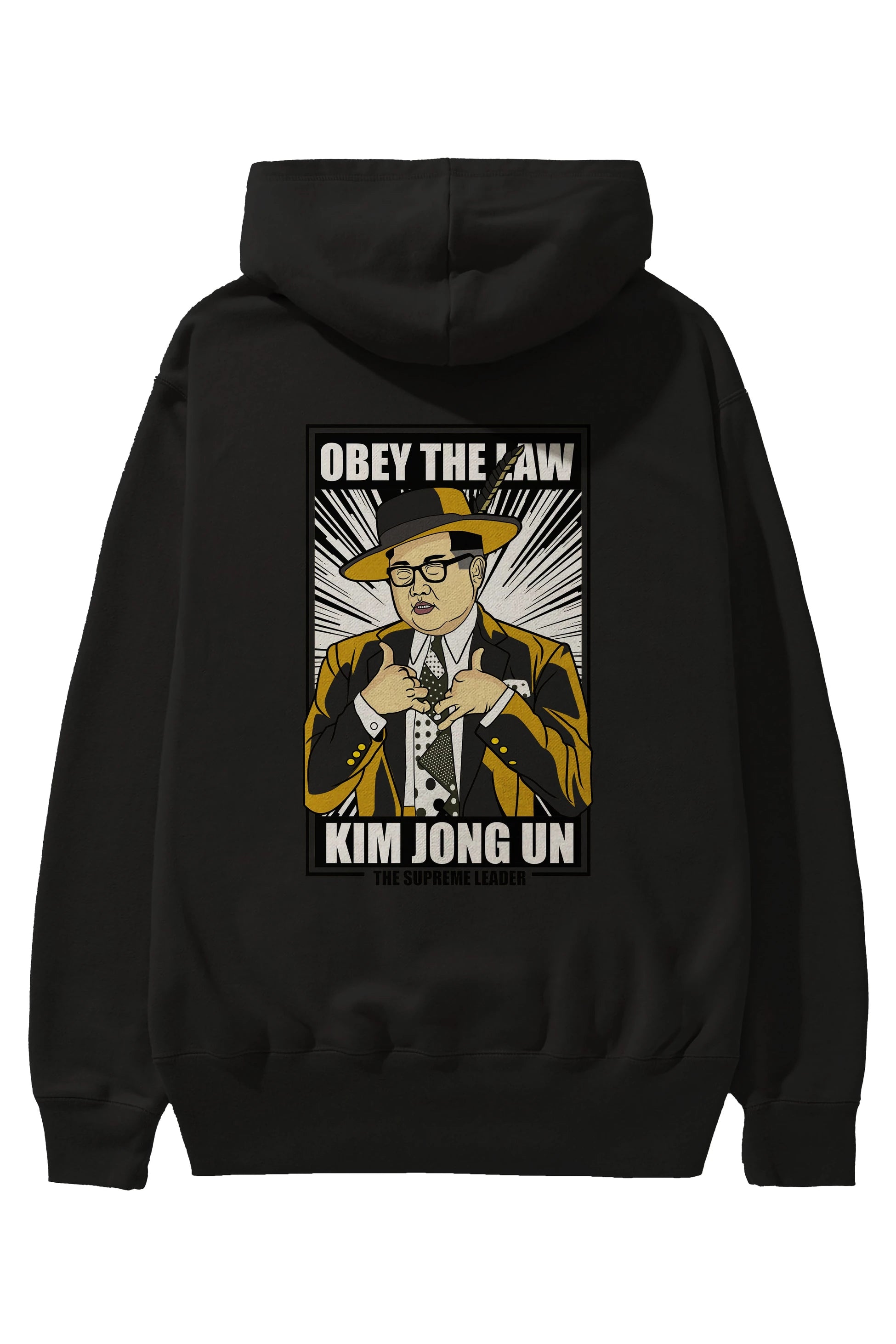 The Mask Jong Un Arka Baskılı Hoodie Oversize Kapüşonlu Sweatshirt Erkek Kadın Unisex