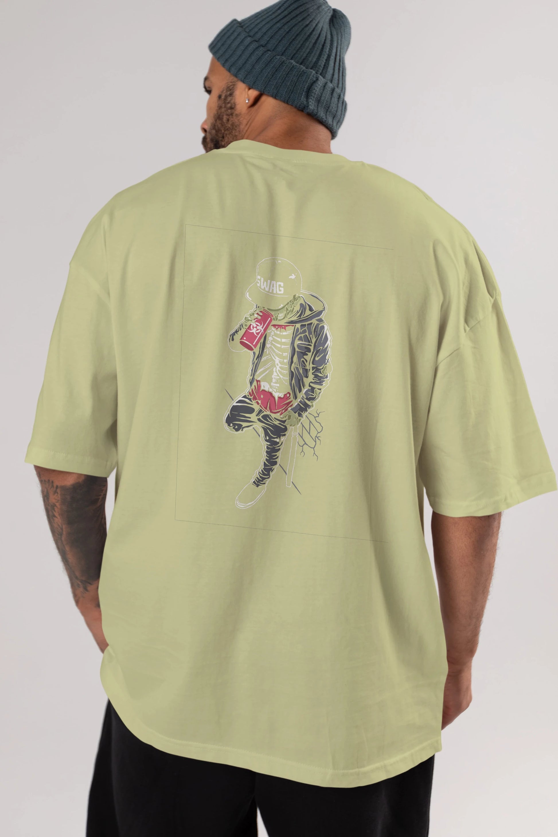 Zombie Swag Arka Baskılı Oversize t-shirt Erkek Kadın Unisex %100 Pamuk