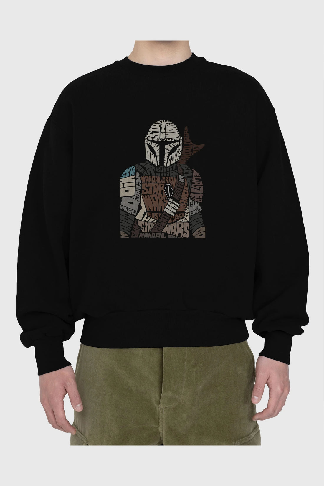Mandalorian Ön Baskılı Oversize Sweatshirt Erkek Kadın Unisex