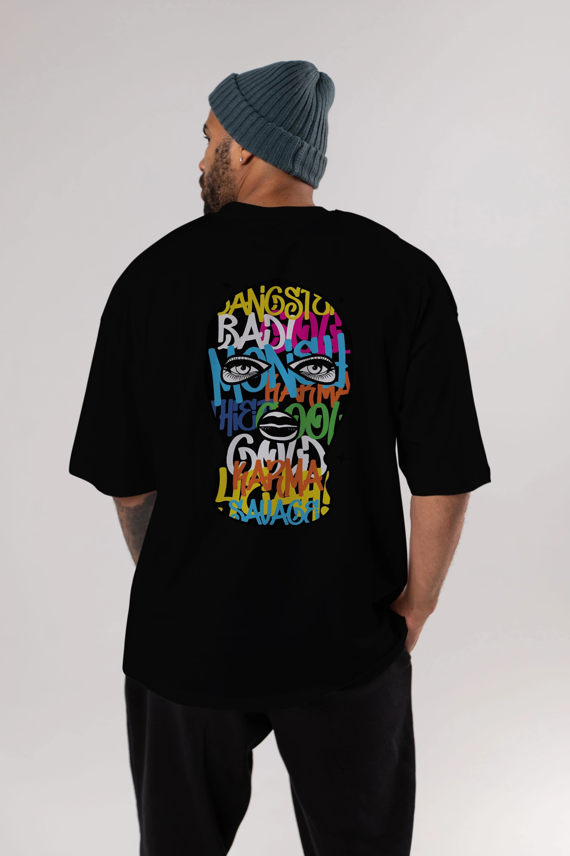 Karma Savage Arka Baskılı Oversize t-shirt Erkek Kadın Unisex