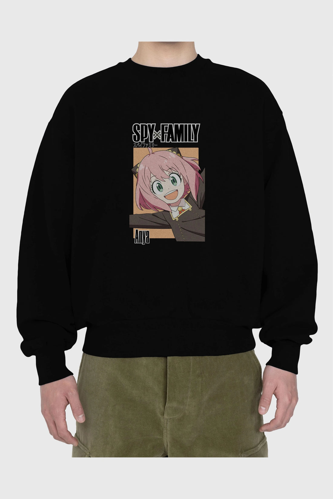 SPY X FAMILY Anya Anime Ön Baskılı Oversize Sweatshirt Erkek Kadın Unisex