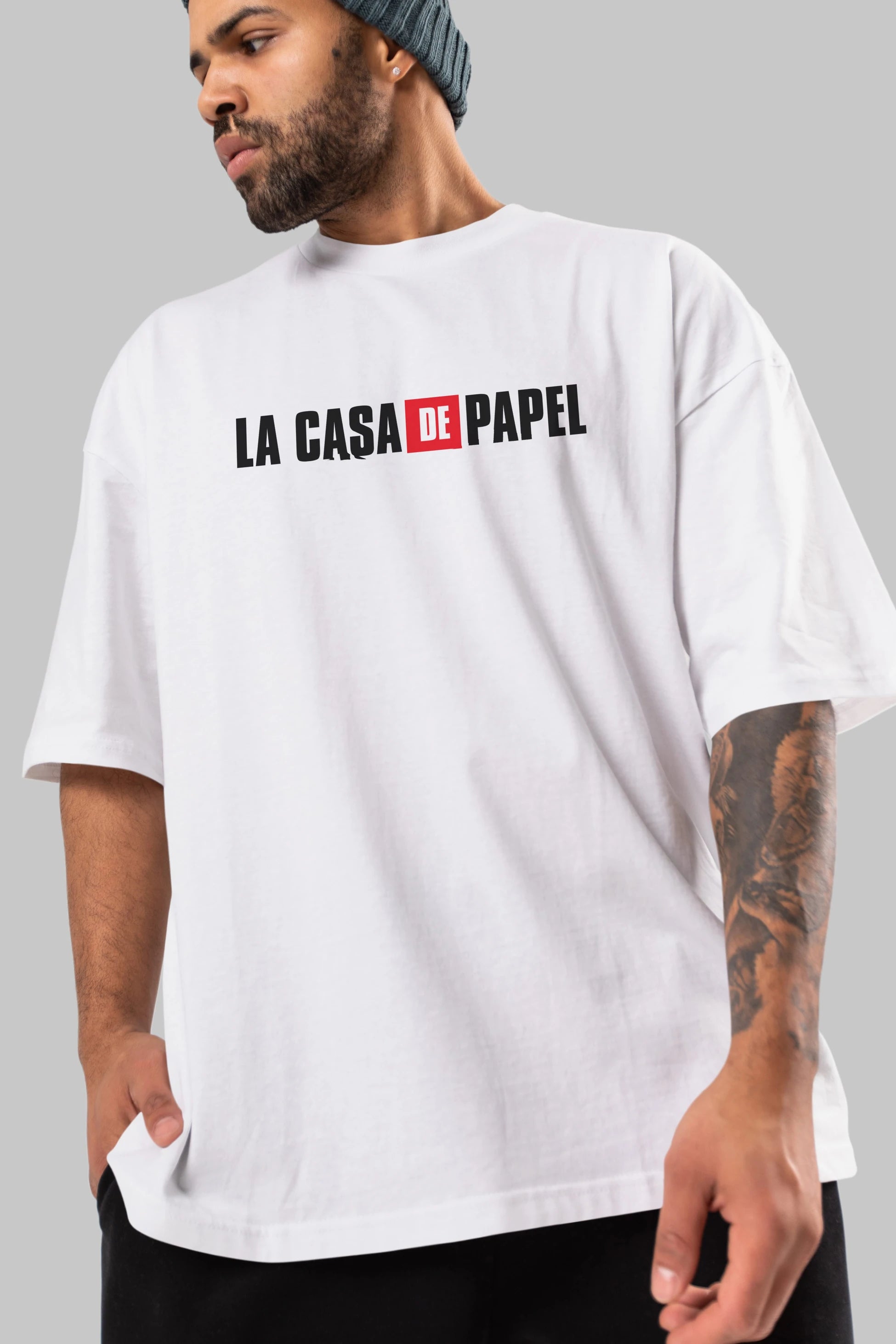La Casa De Papel Ön Baskılı Oversize t-shirt %100 pamuk Erkek Kadın Unisex