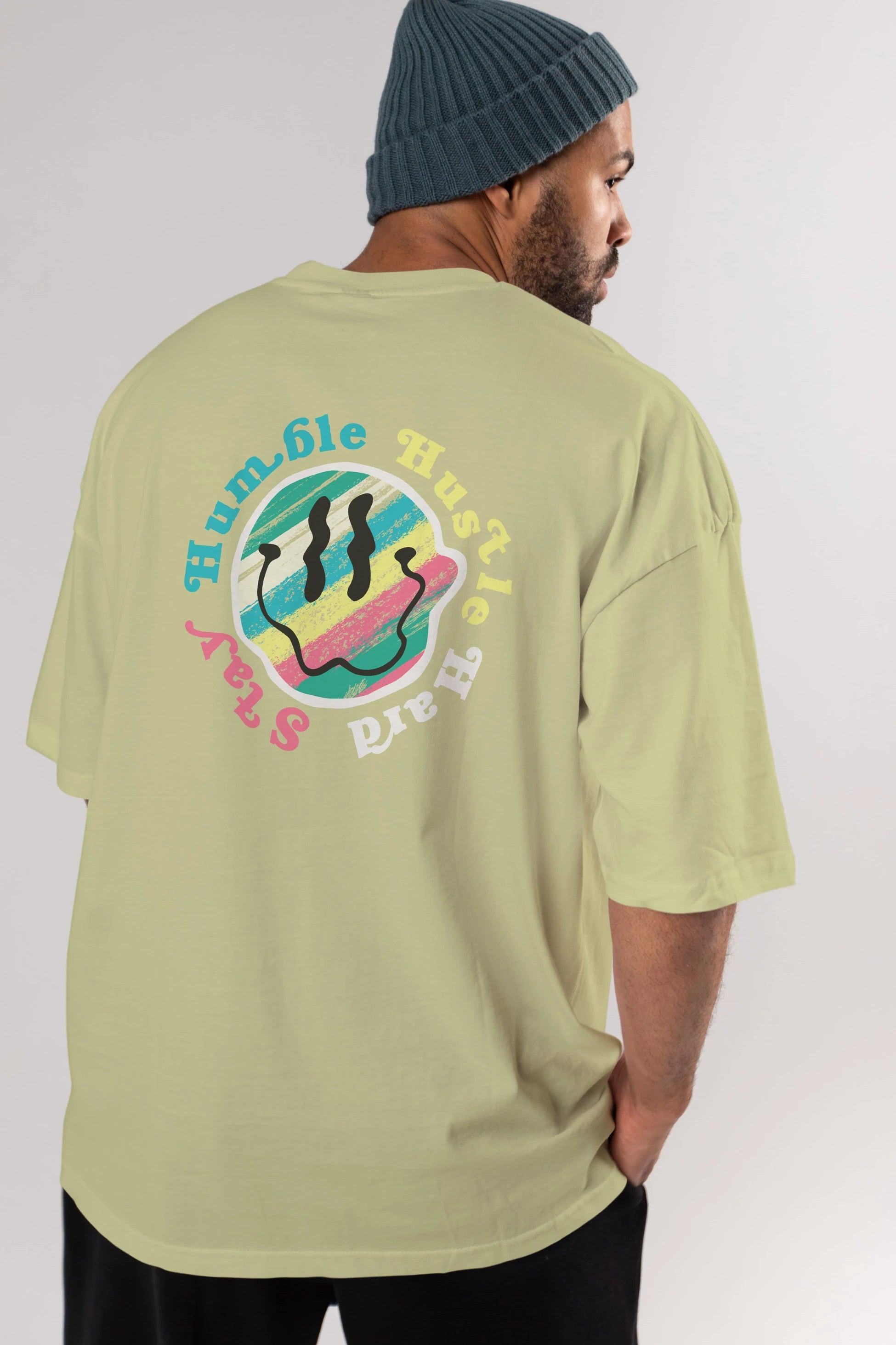 Stay Humble 2 Arka Baskılı Oversize t-shirt Erkek Kadın Unisex
