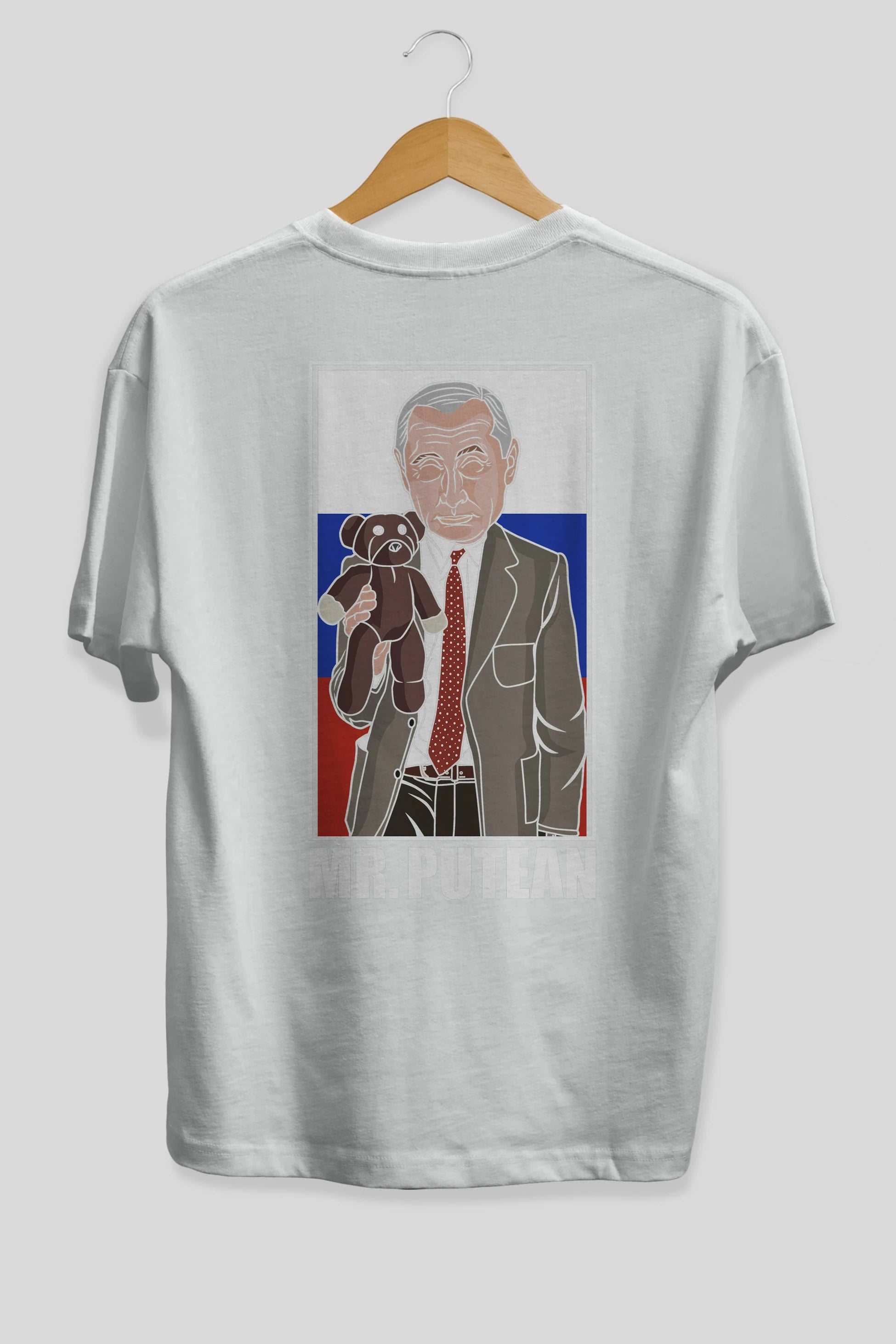 Mr Putean Arka Baskılı Oversize t-shirt Erkek Kadın Unisex %100 Pamuk tişort