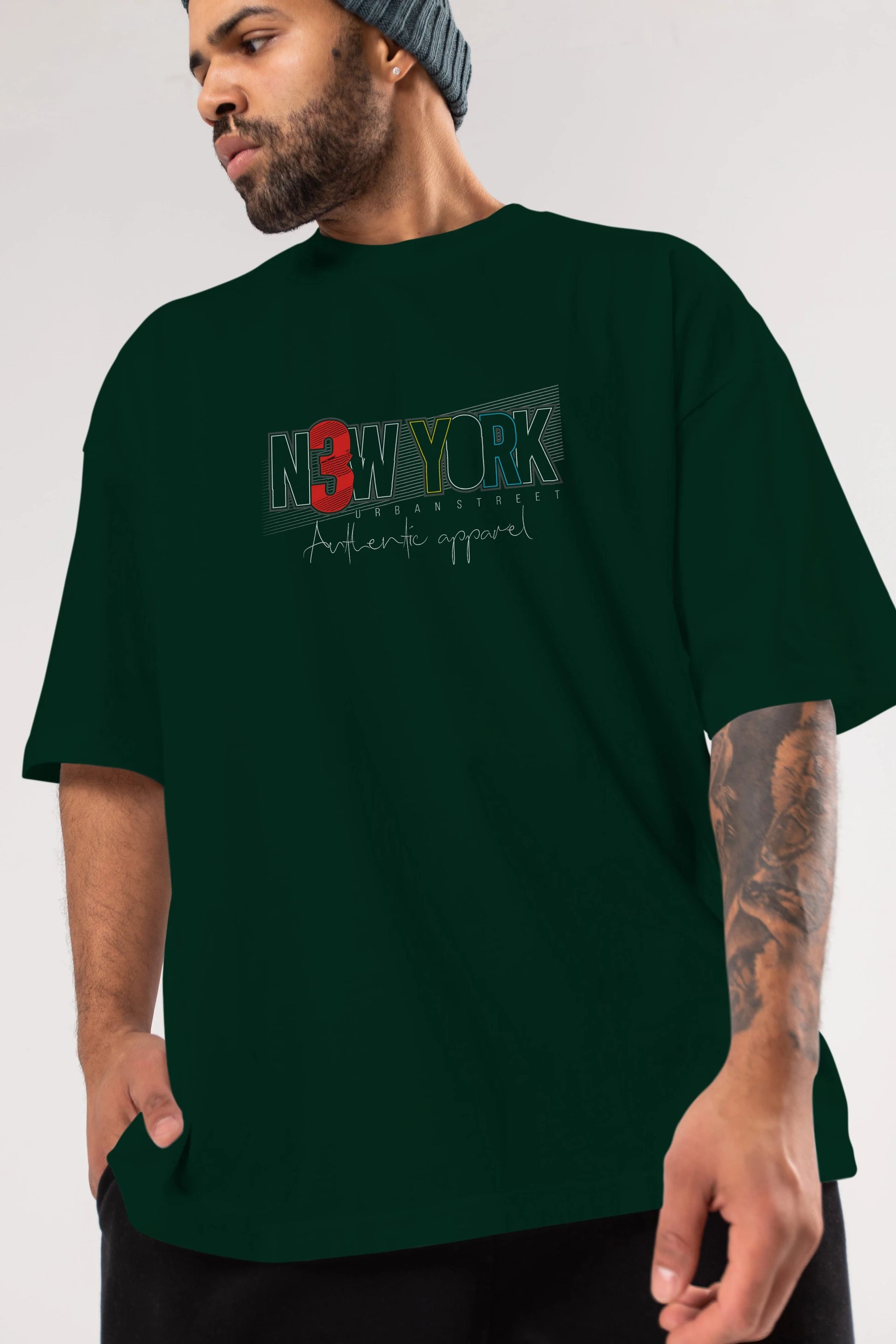 New York Ön Baskılı Oversize t-shirt Erkek Kadın Unisex