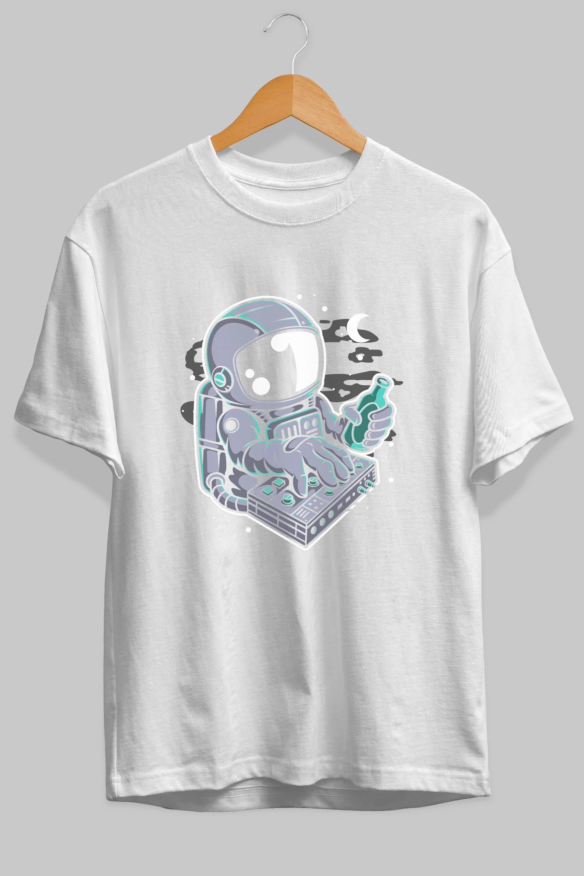 Astronaut Synth Ön Baskılı Oversize t-shirt Erkek Kadın Unisex