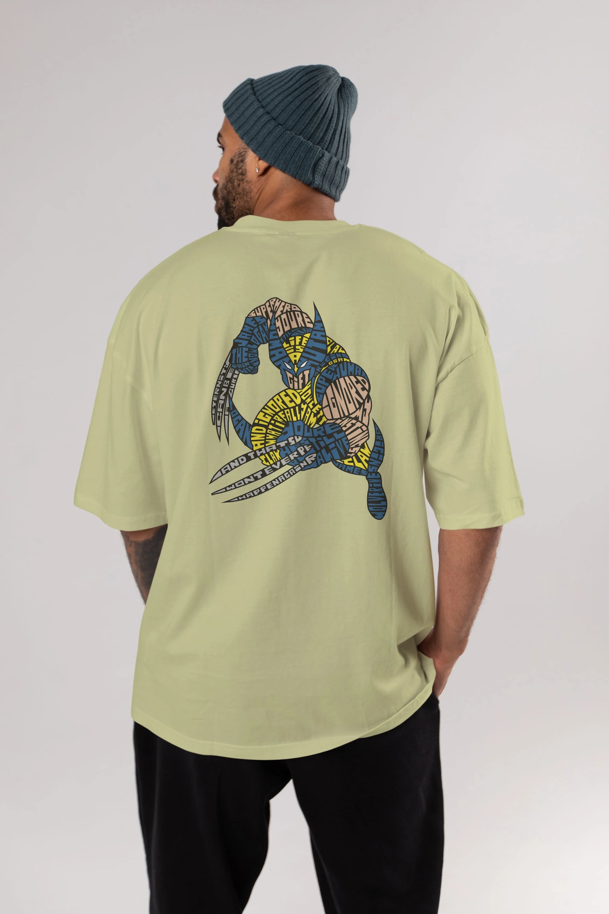 Logan Arka Baskılı Oversize t-shirt %100 pamuk Erkek Kadın Unisex