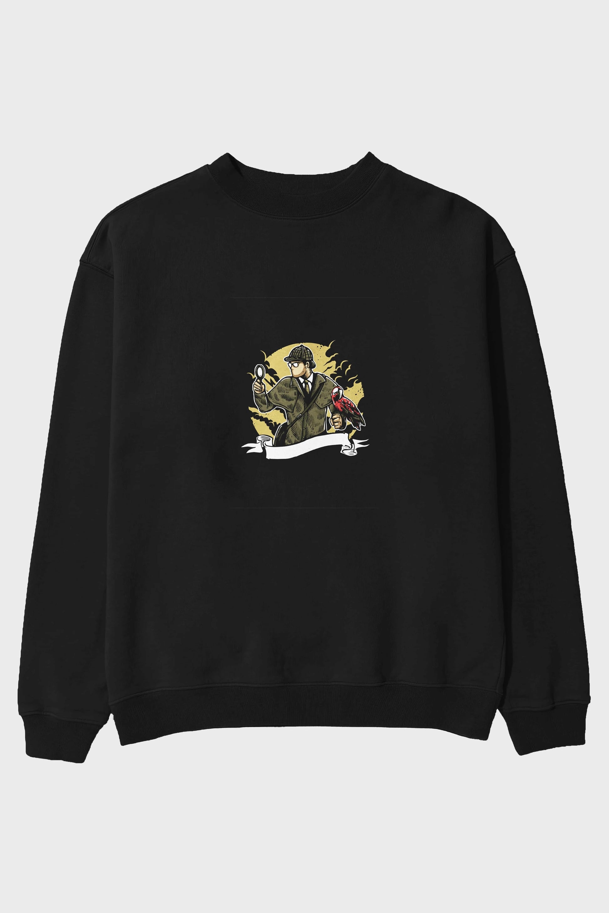 Sherlock Holmes Ön Baskılı Oversize Sweatshirt Erkek Kadın Unisex