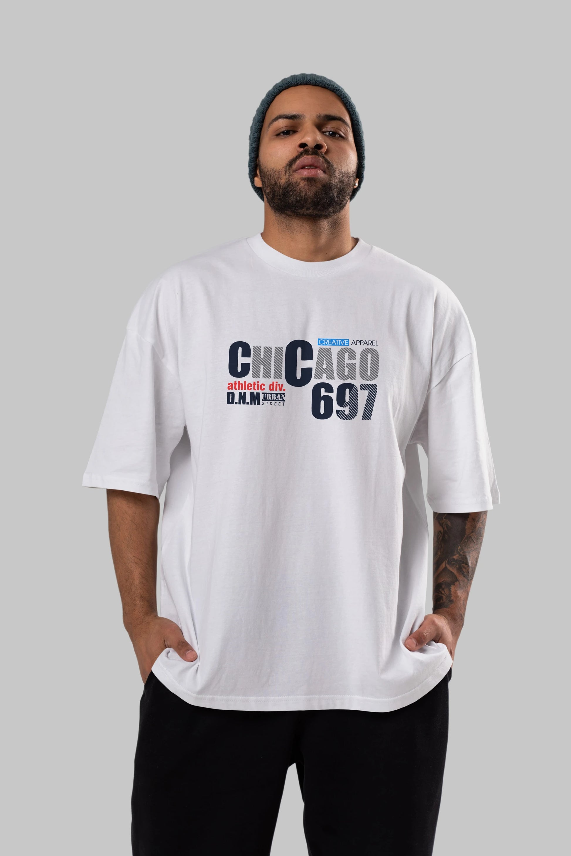 Chicago 697 Ön Baskılı Oversize t-shirt Erkek Kadın Unisex