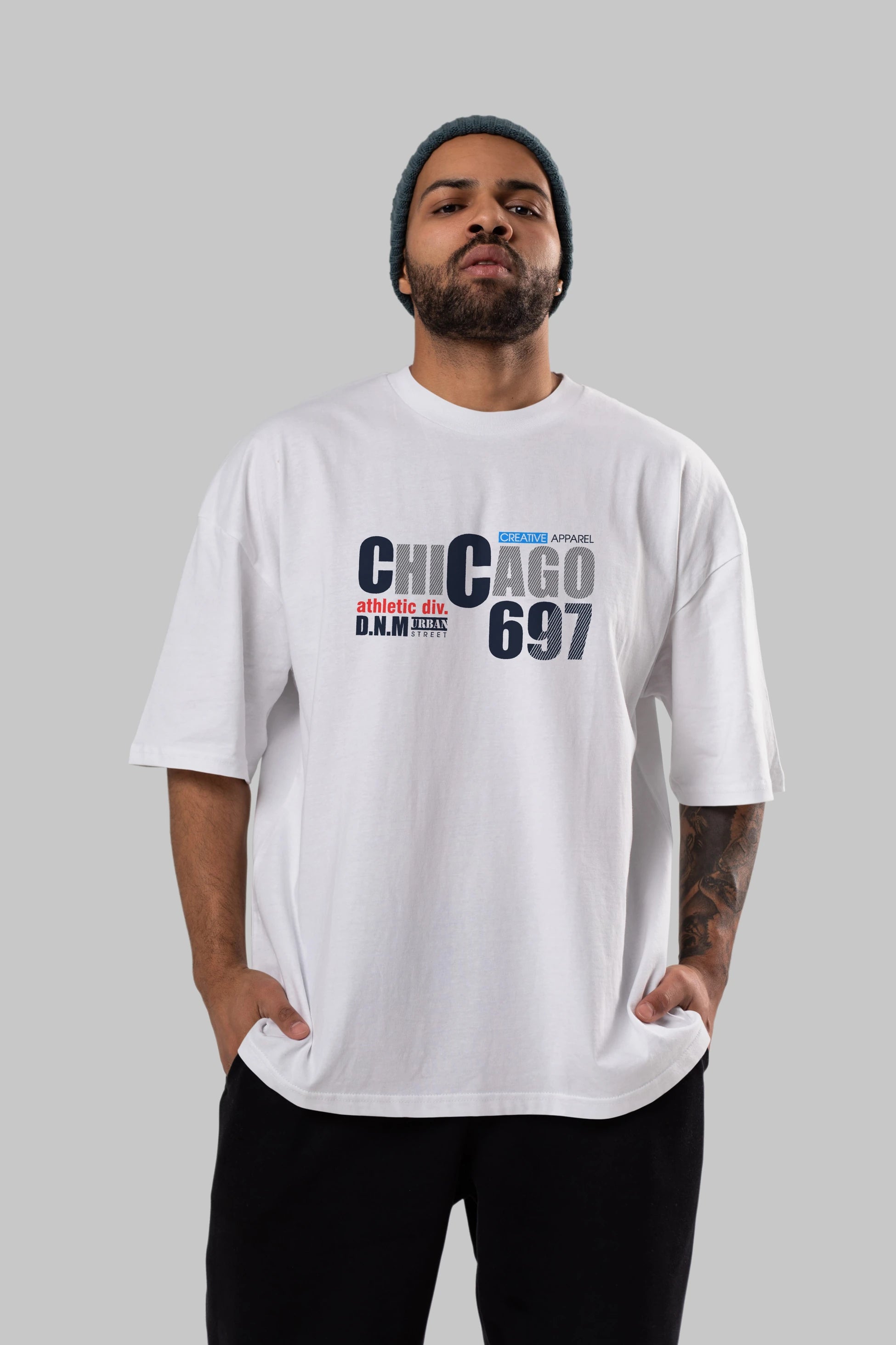 Chicago 697 Ön Baskılı Oversize t-shirt Erkek Kadın Unisex