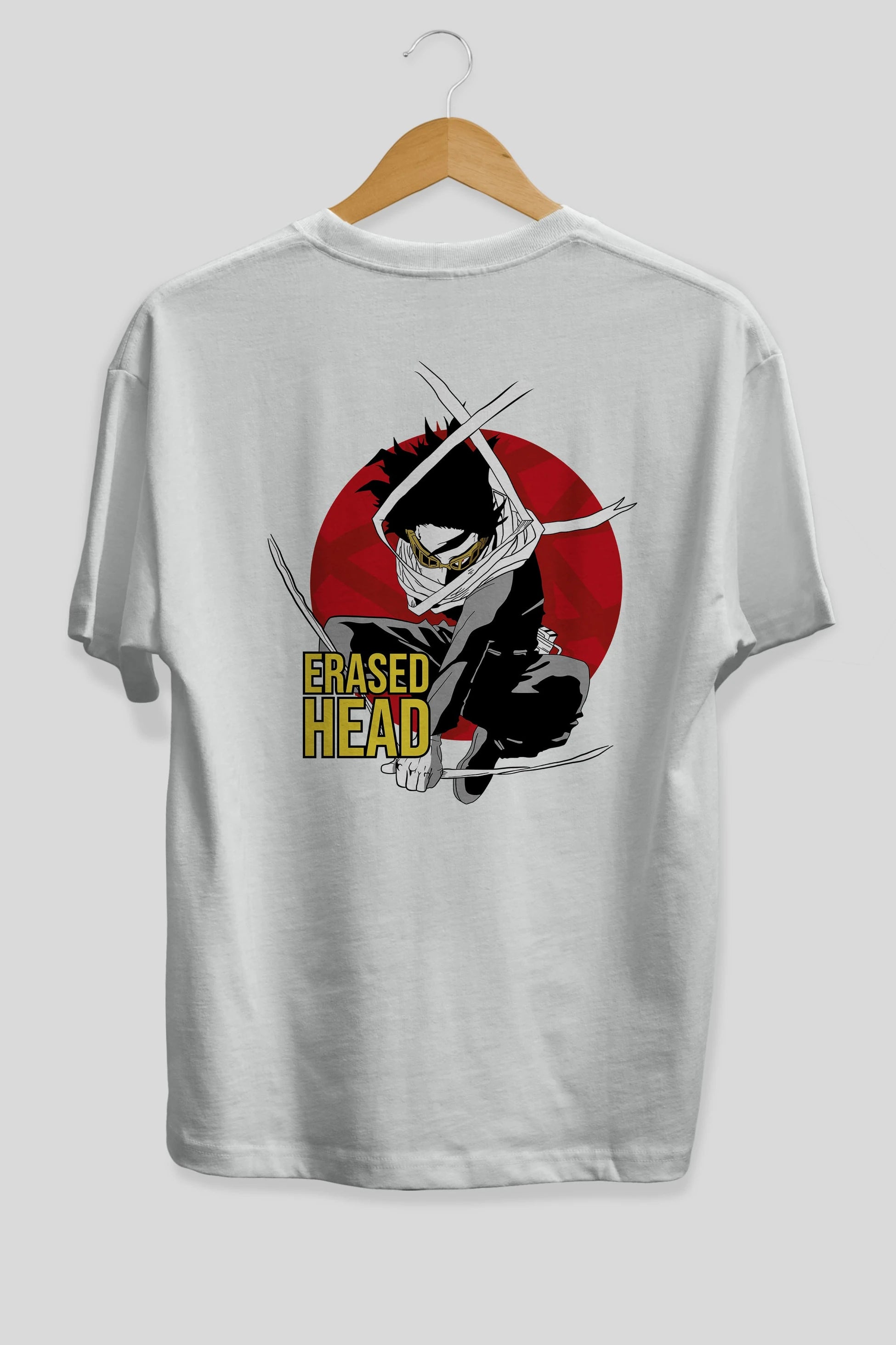 Erased Head Anime Arka Baskılı Oversize t-shirt Erkek Kadın Unisex