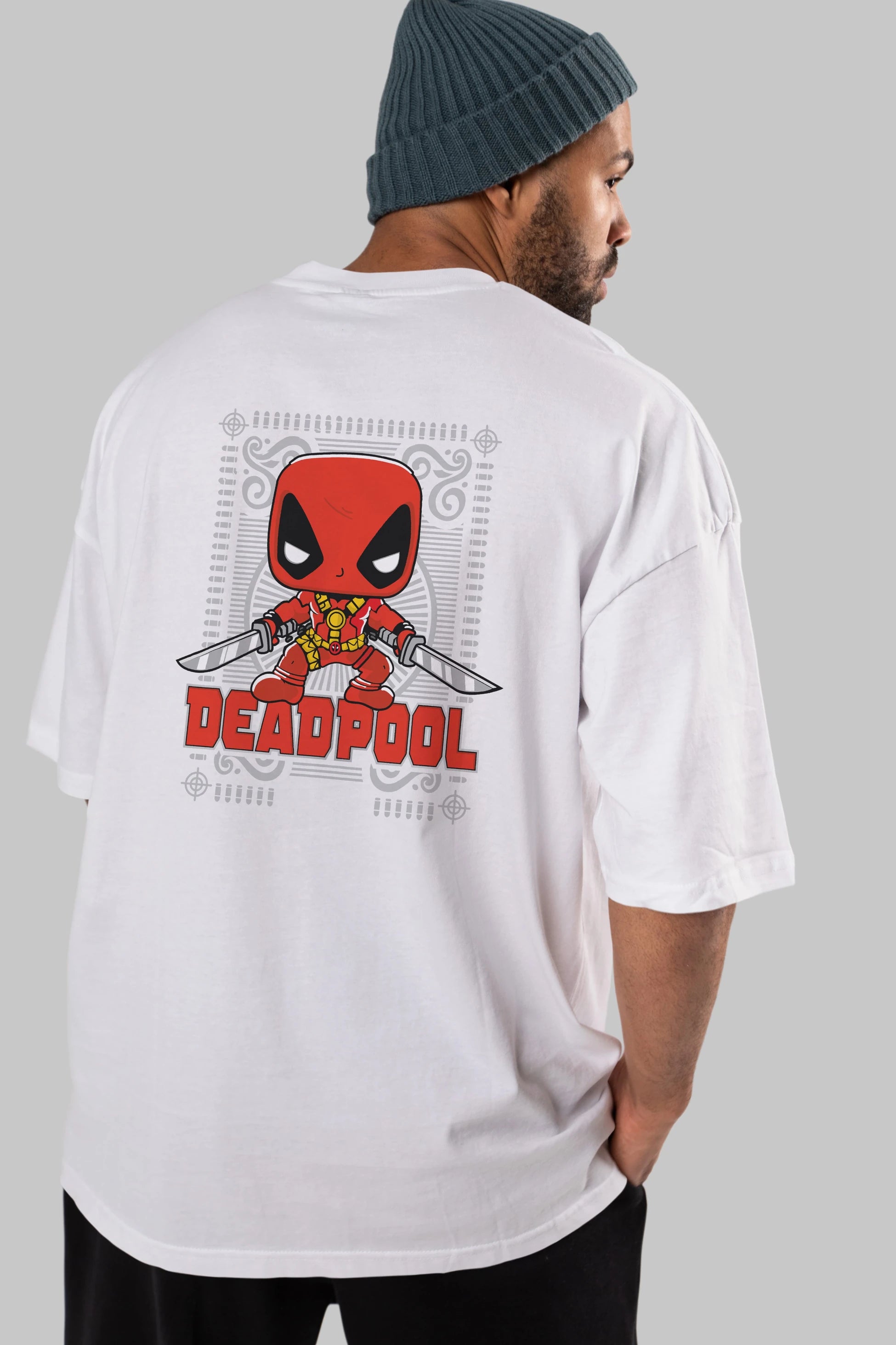Deadpool (17) Arka Baskılı Oversize t-shirt Erkek Kadın Unisex %100 Pamuk Bisiklet Yaka tişort