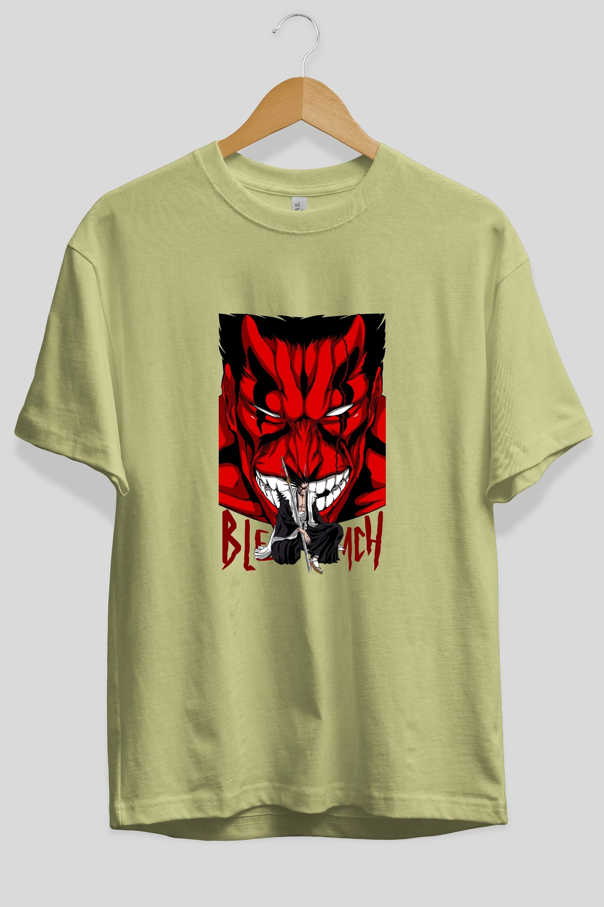 KENPACHI ZARAKI BLEACH Anime Ön Baskılı Oversize t-shirt %100 pamuk Erkek Kadın Unisex