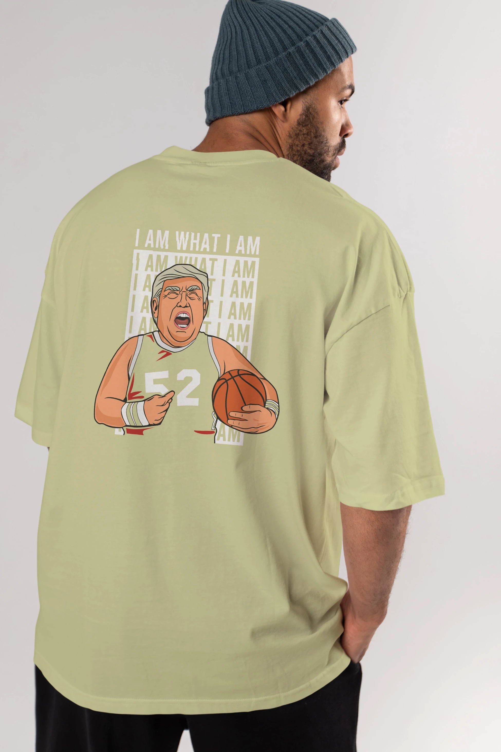 Trump Basketball Arka Baskılı Oversize t-shirt Erkek Kadın Unisex %100 Pamuk tişort