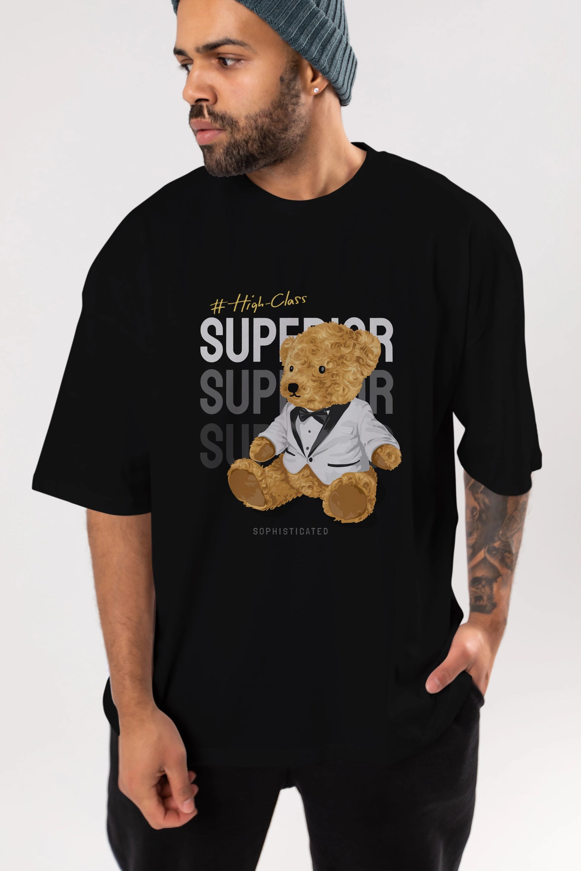 Teddy Bear Superior Ön Baskılı Oversize t-shirt Erkek Kadın Unisex %100 Pamuk