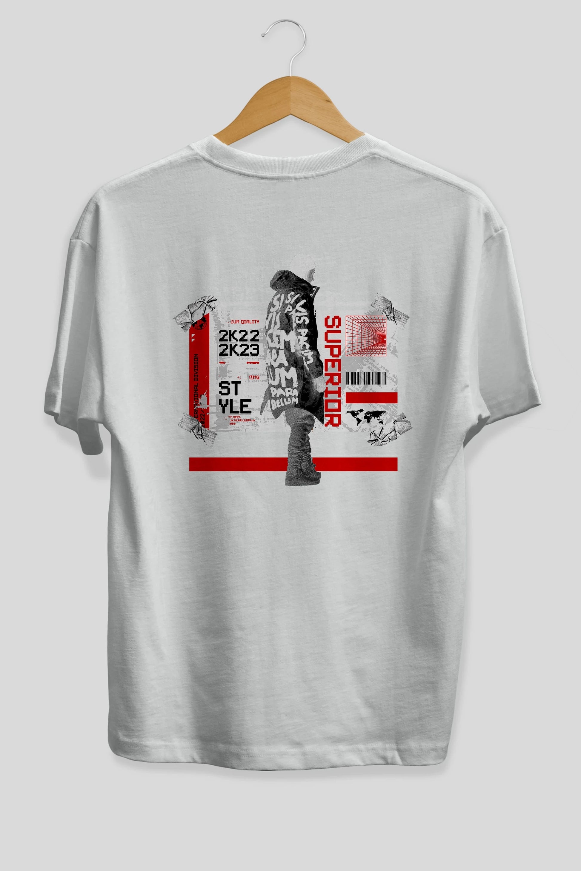 Superior Arka Baskılı Oversize t-shirt Erkek Kadın Unisex