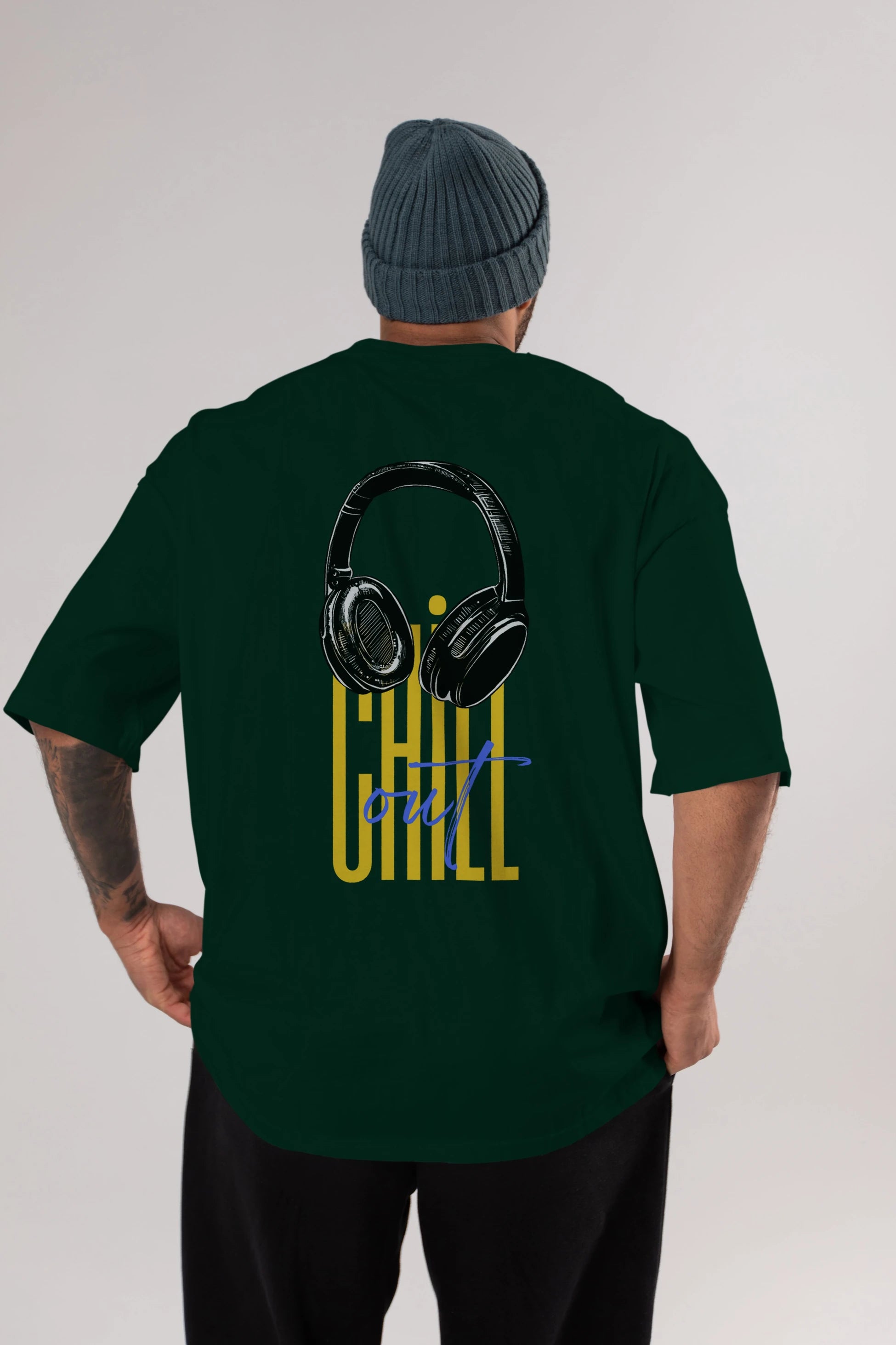 Chill Out Yazılı Arka Baskılı Oversize t-shirt Erkek Kadın Unisex