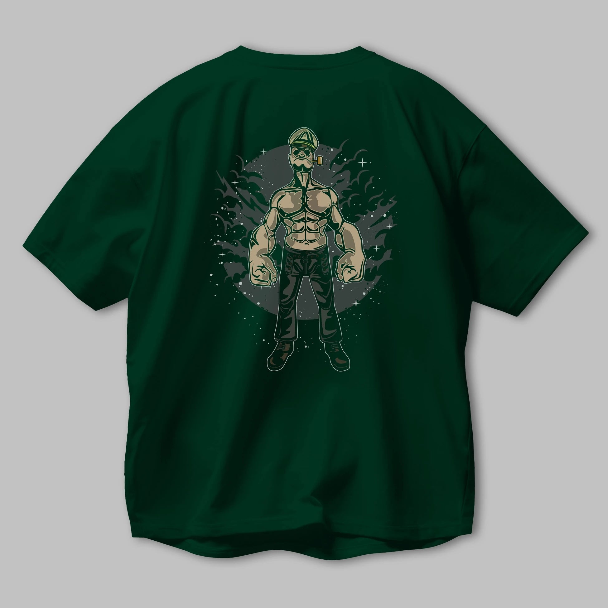 Popeye Arka Baskılı Oversize t-shirt Erkek Kadın Unisex %100 Pamuk