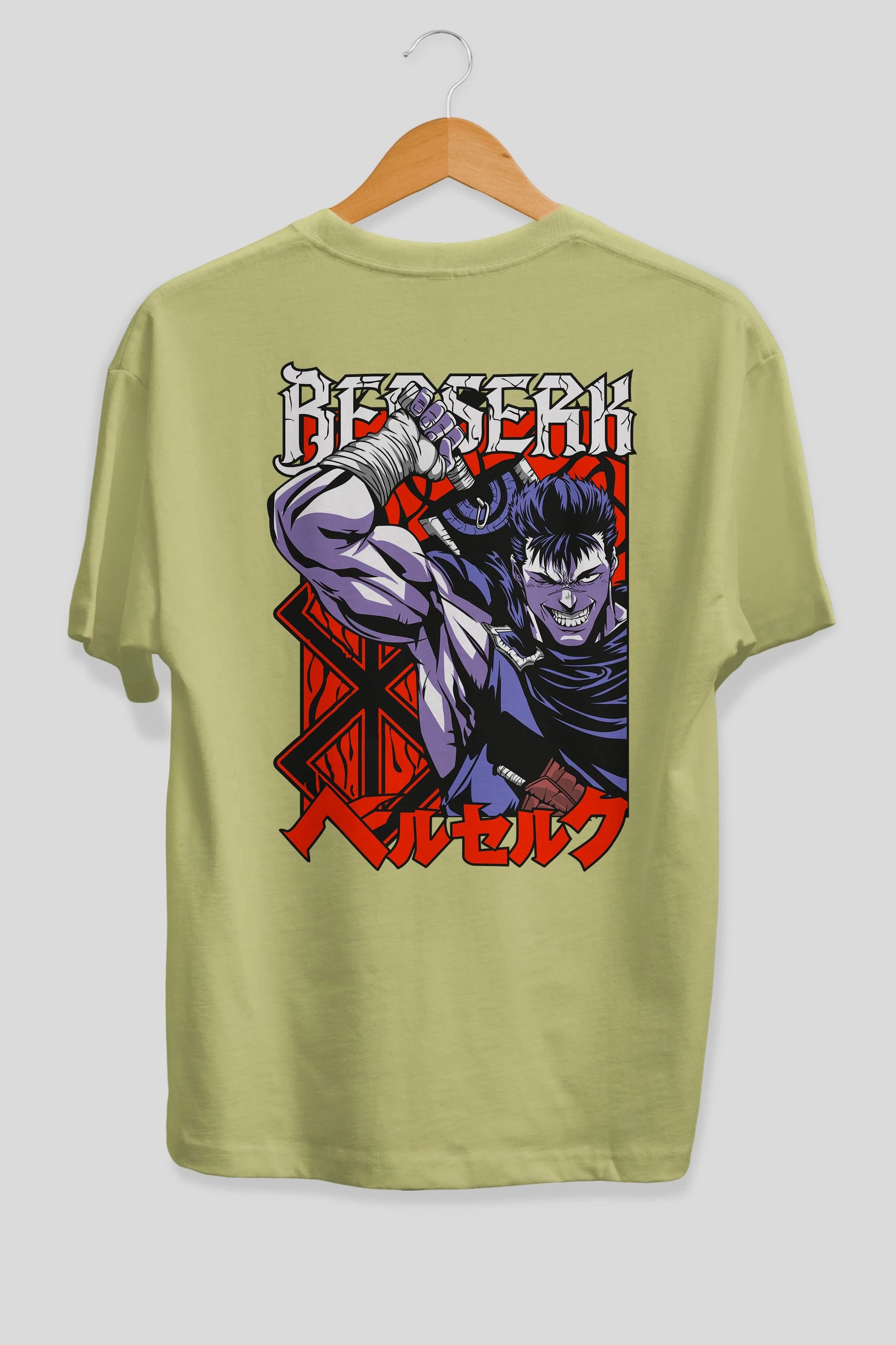 GUTS berserk Anime Arka Baskılı Oversize t-shirt Erkek Kadın Unisex
