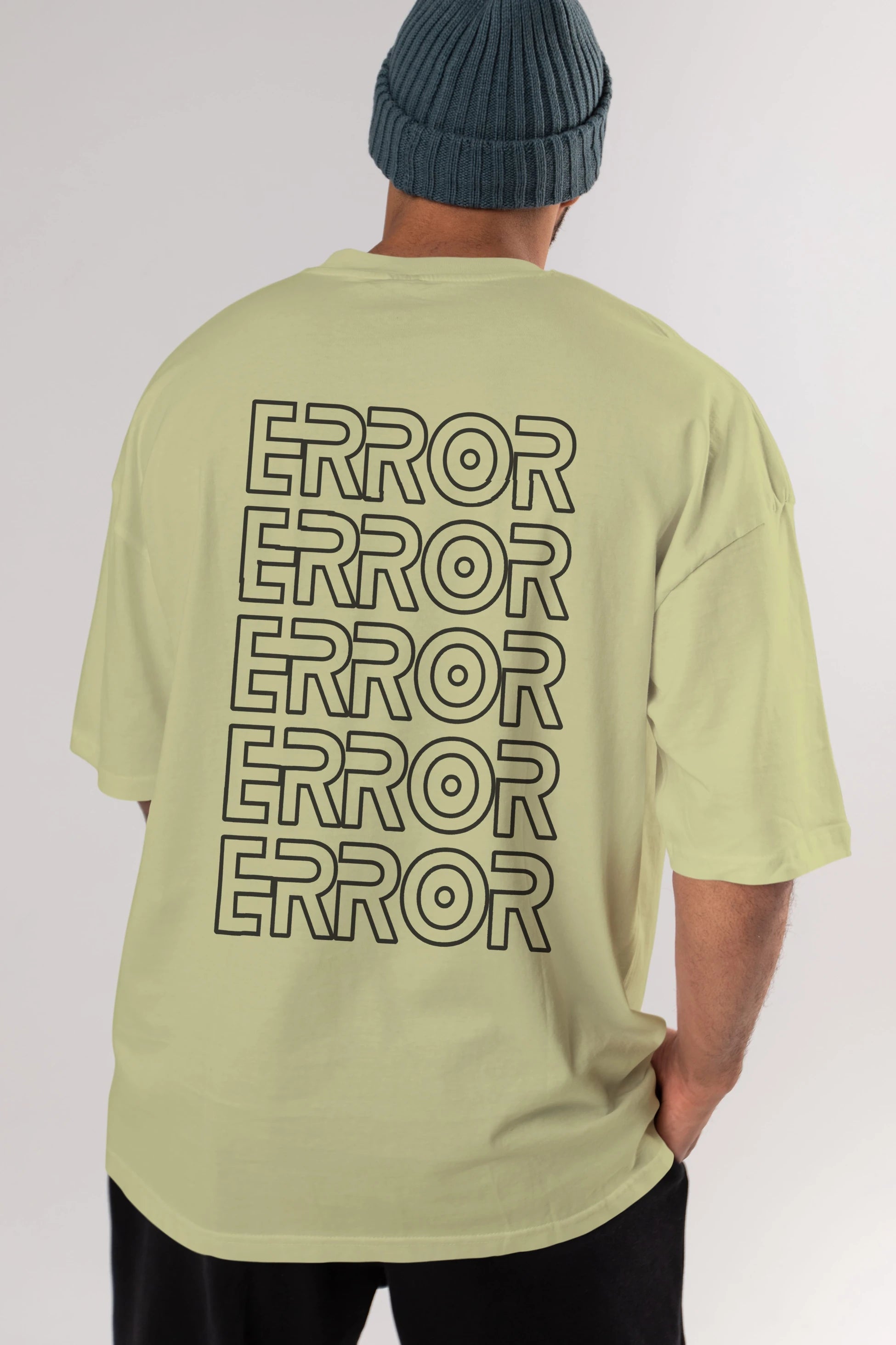 Error Yazılı Arka Baskılı Oversize t-shirt Erkek Kadın Unisex