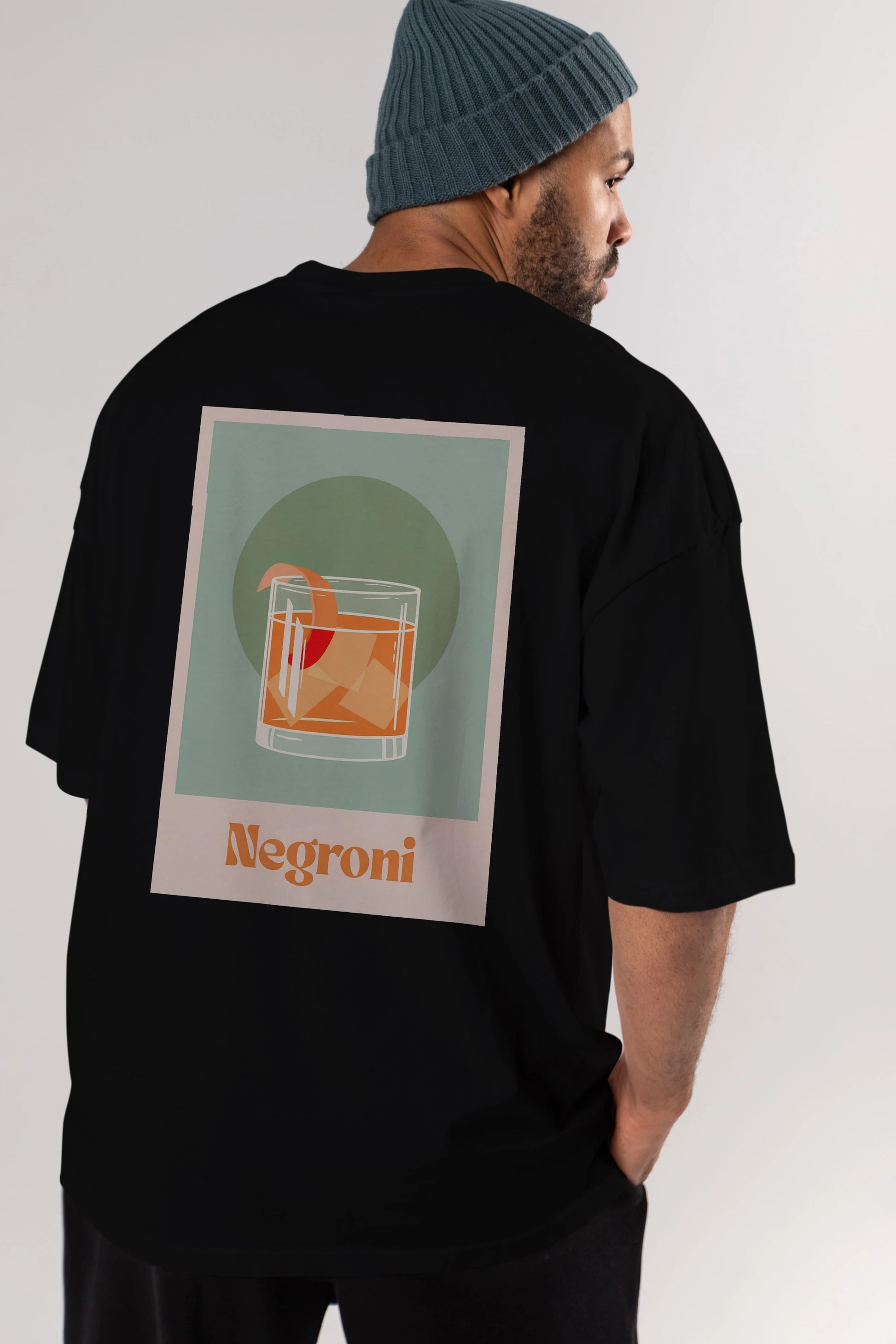 Negroni 5 Arka Baskılı Oversize t-shirt Erkek Kadın Unisex %100 Pamuk Bisiklet Yaka tişort