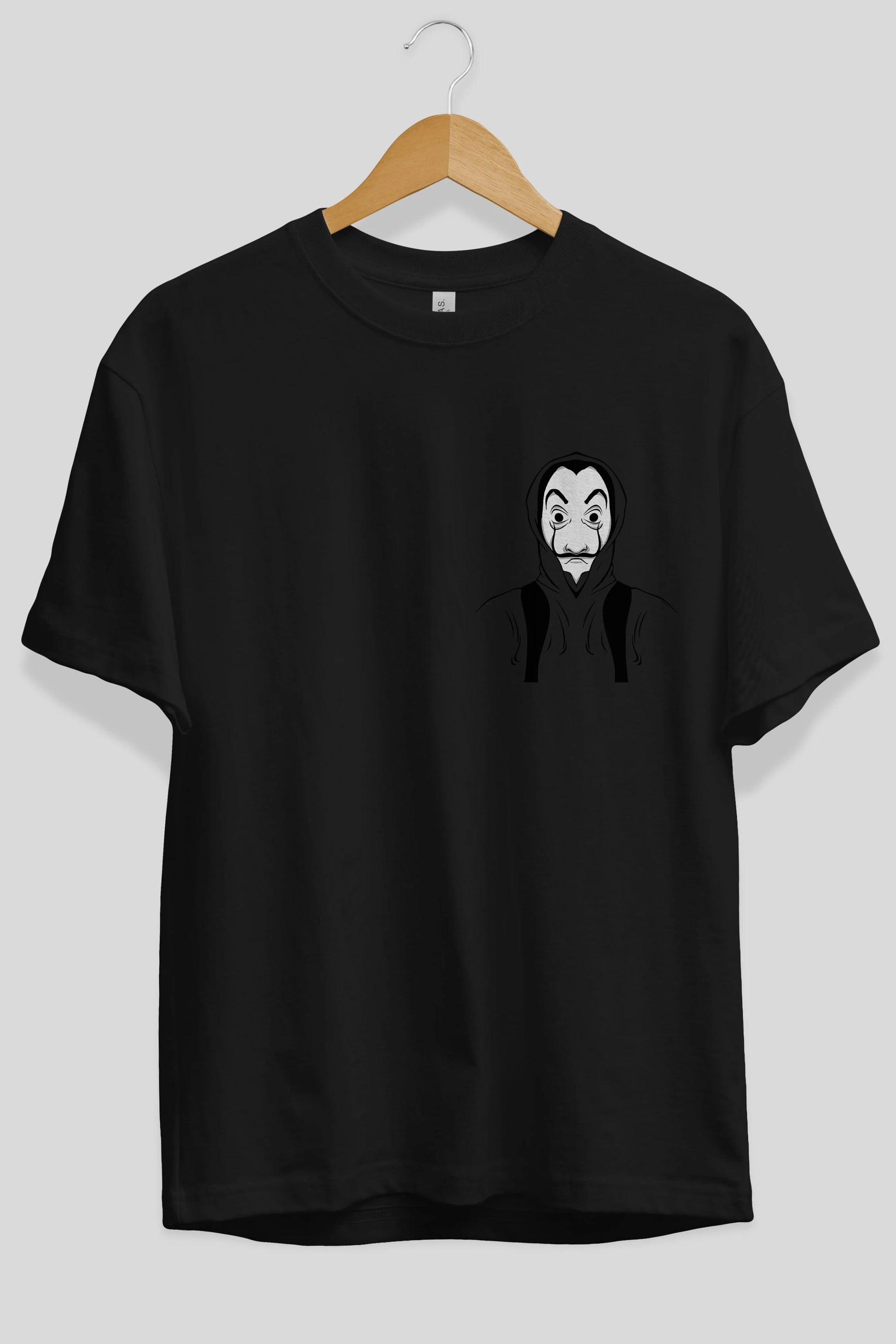 La Casa De Papel (7) Ön Sol Baskılı Oversize t-shirt Erkek Kadın Unisex %100 Pamuk Bisiklet Yaka tişort