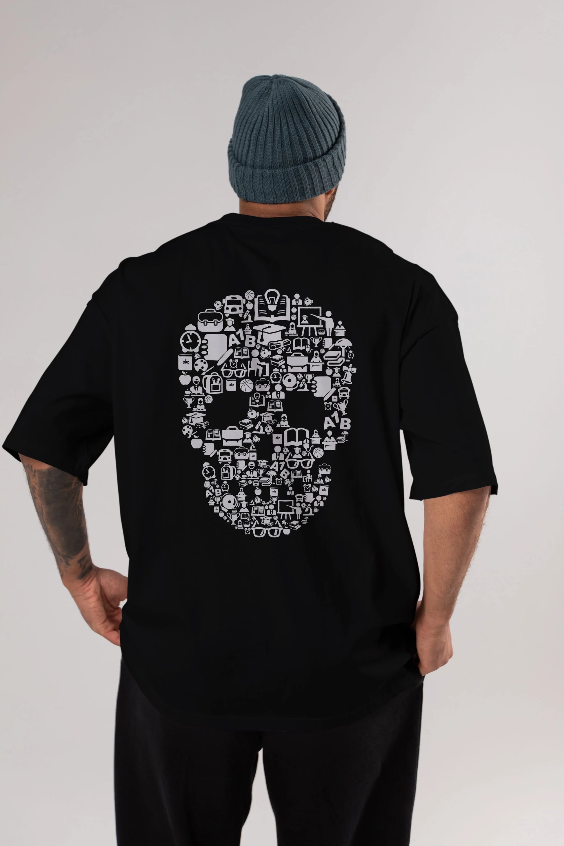 Dead  School Arka Baskılı Oversize t-shirt %100 pamuk Erkek Kadın Unisex