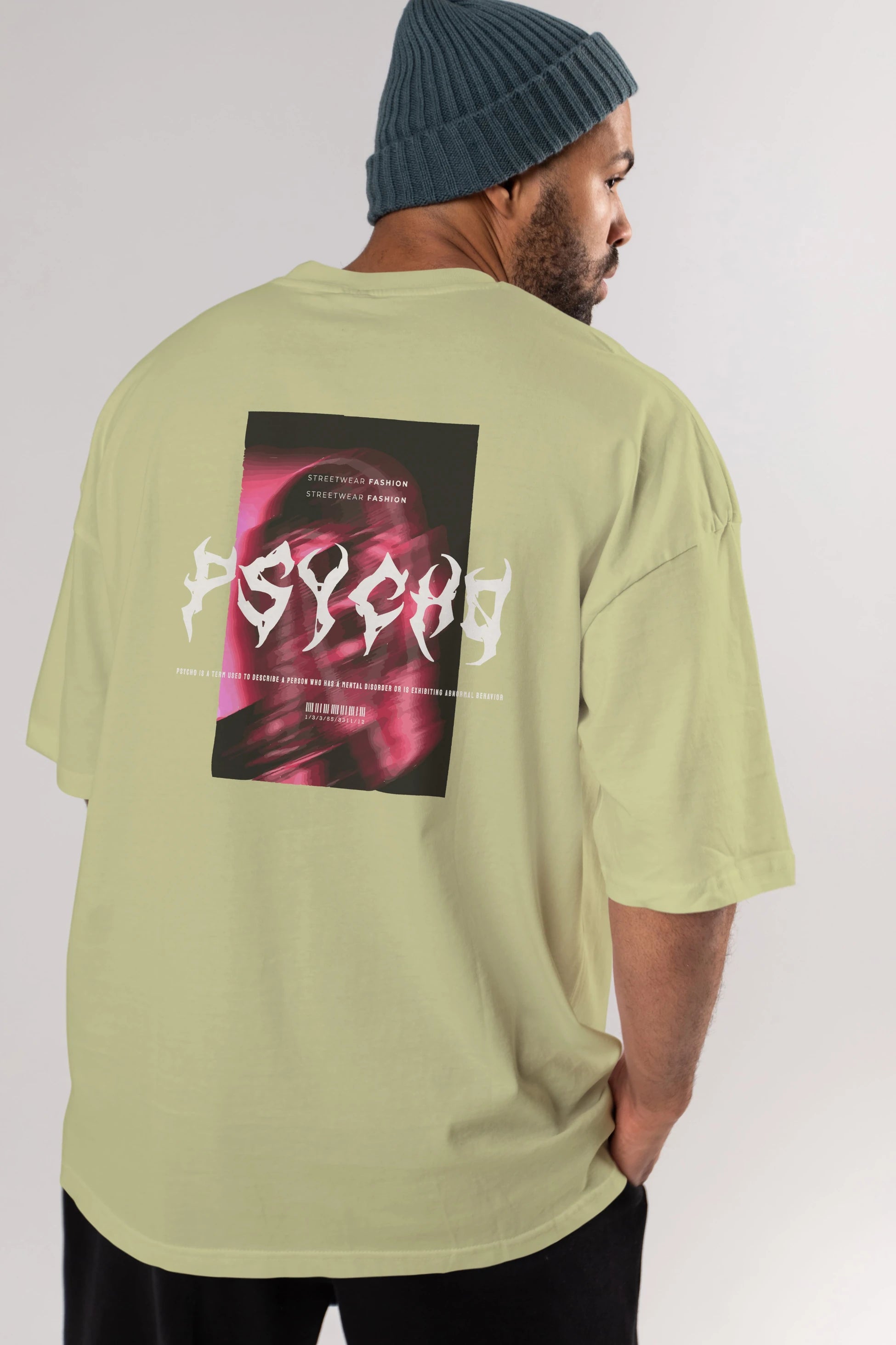 Psycho Streetwear Arka Baskılı Oversize t-shirt Erkek Kadın Unisex