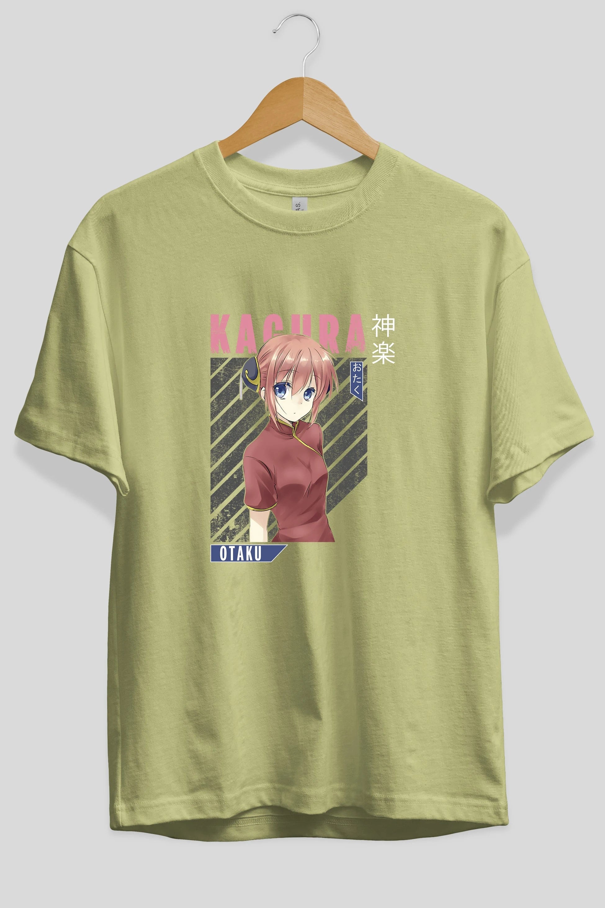 Kagura GINTAMA Anime Ön Baskılı Oversize t-shirt %100 pamuk Erkek Kadın Unisex
