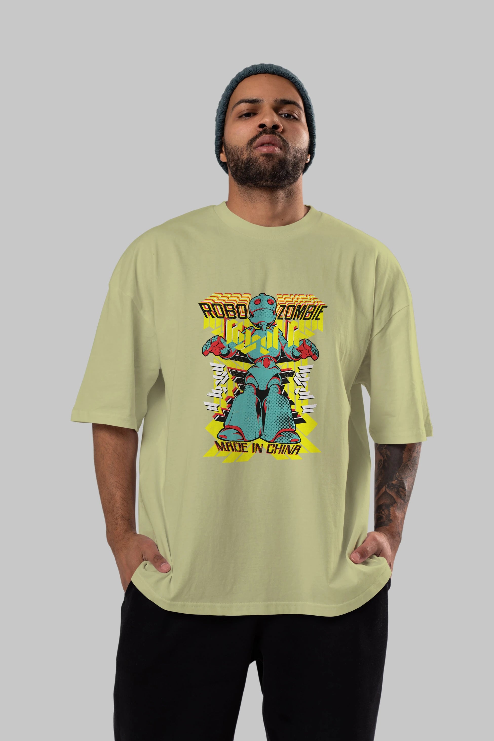Robo Zombie Ön Baskılı Oversize t-shirt Erkek Kadın Unisex