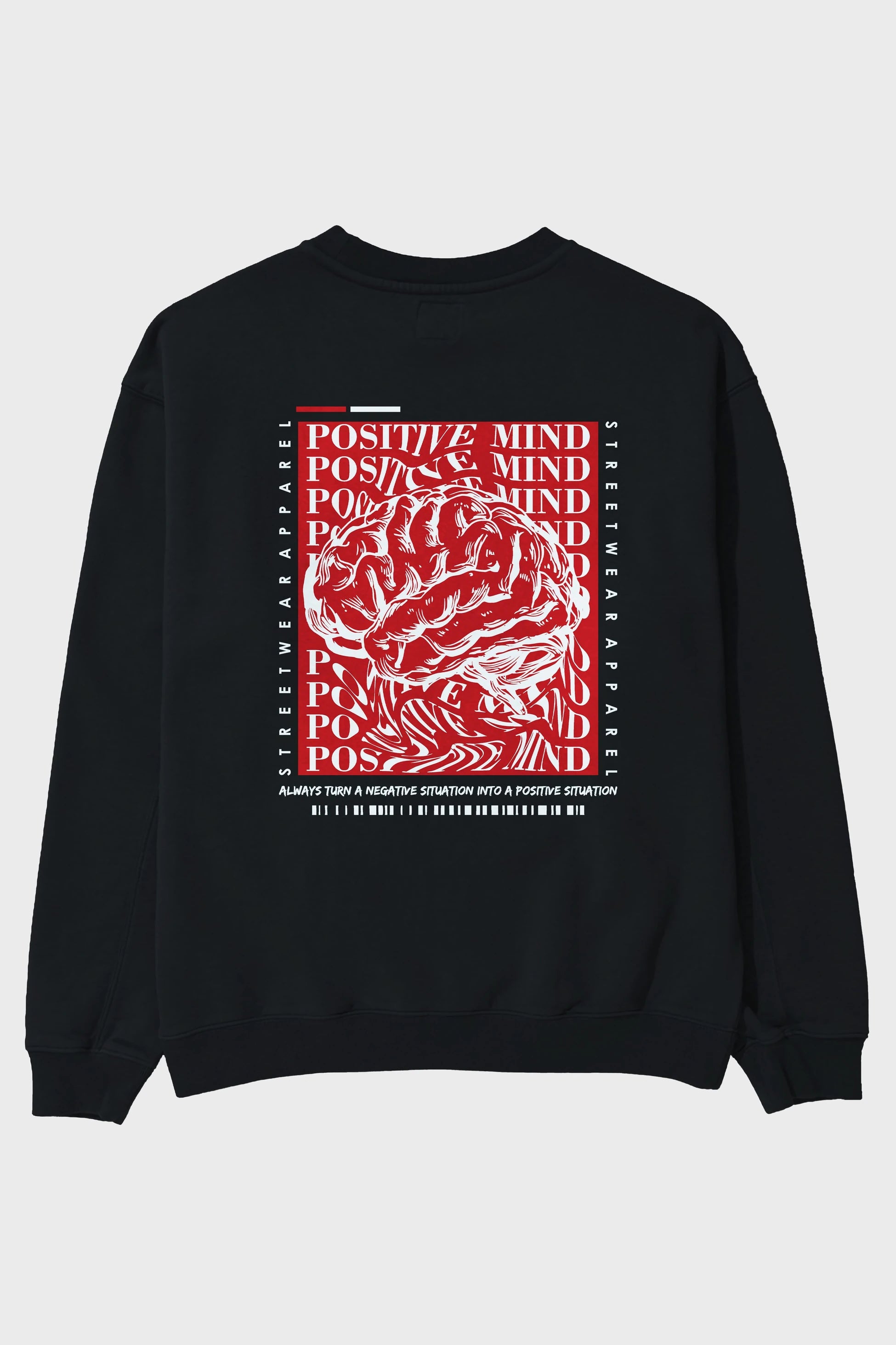 Positive Mind Arka Baskılı Oversize Sweatshirt Erkek Kadın Unisex