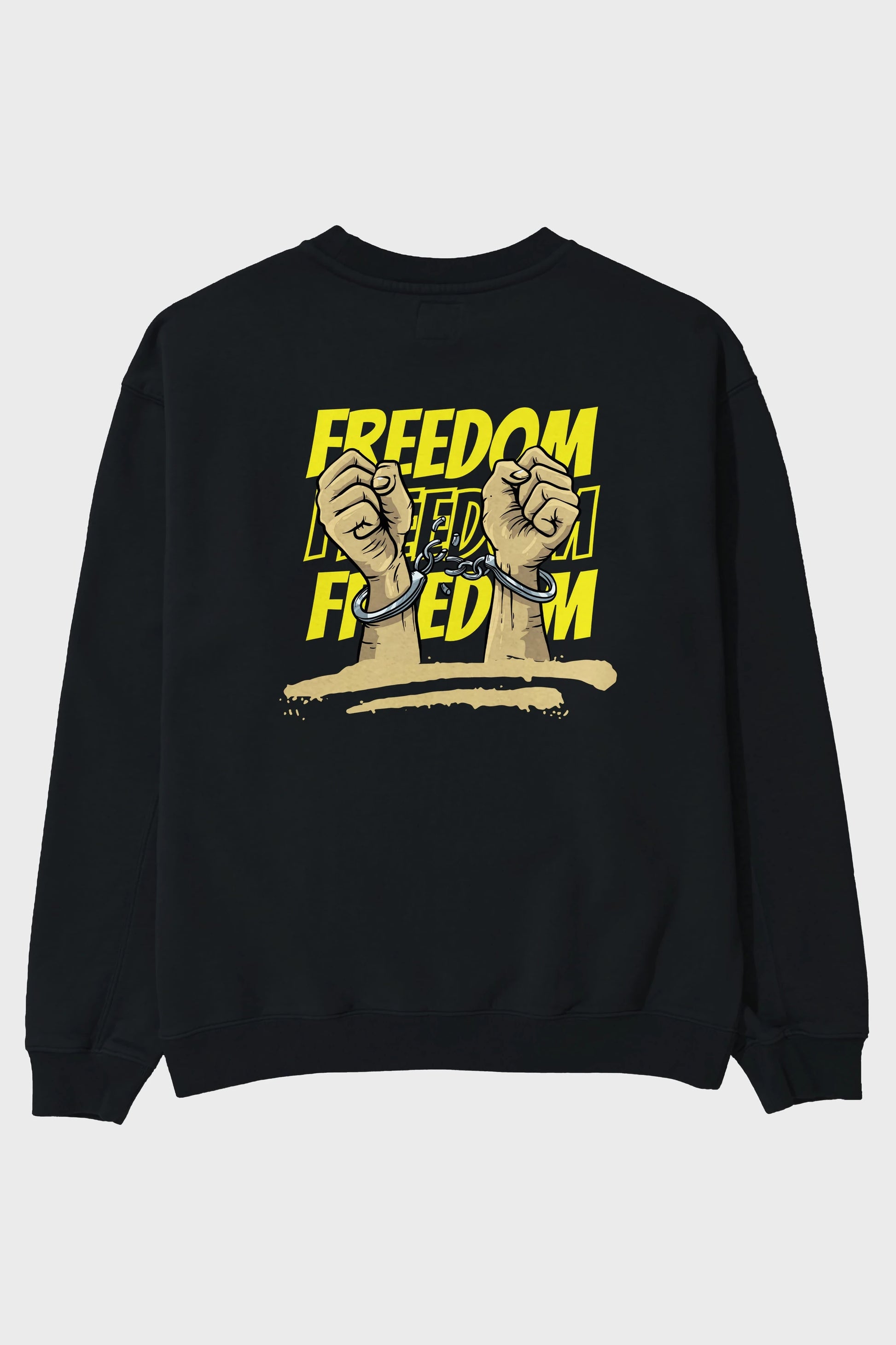 Freedom Yazılı Arka Baskılı Oversize Sweatshirt Erkek Kadın Unisex