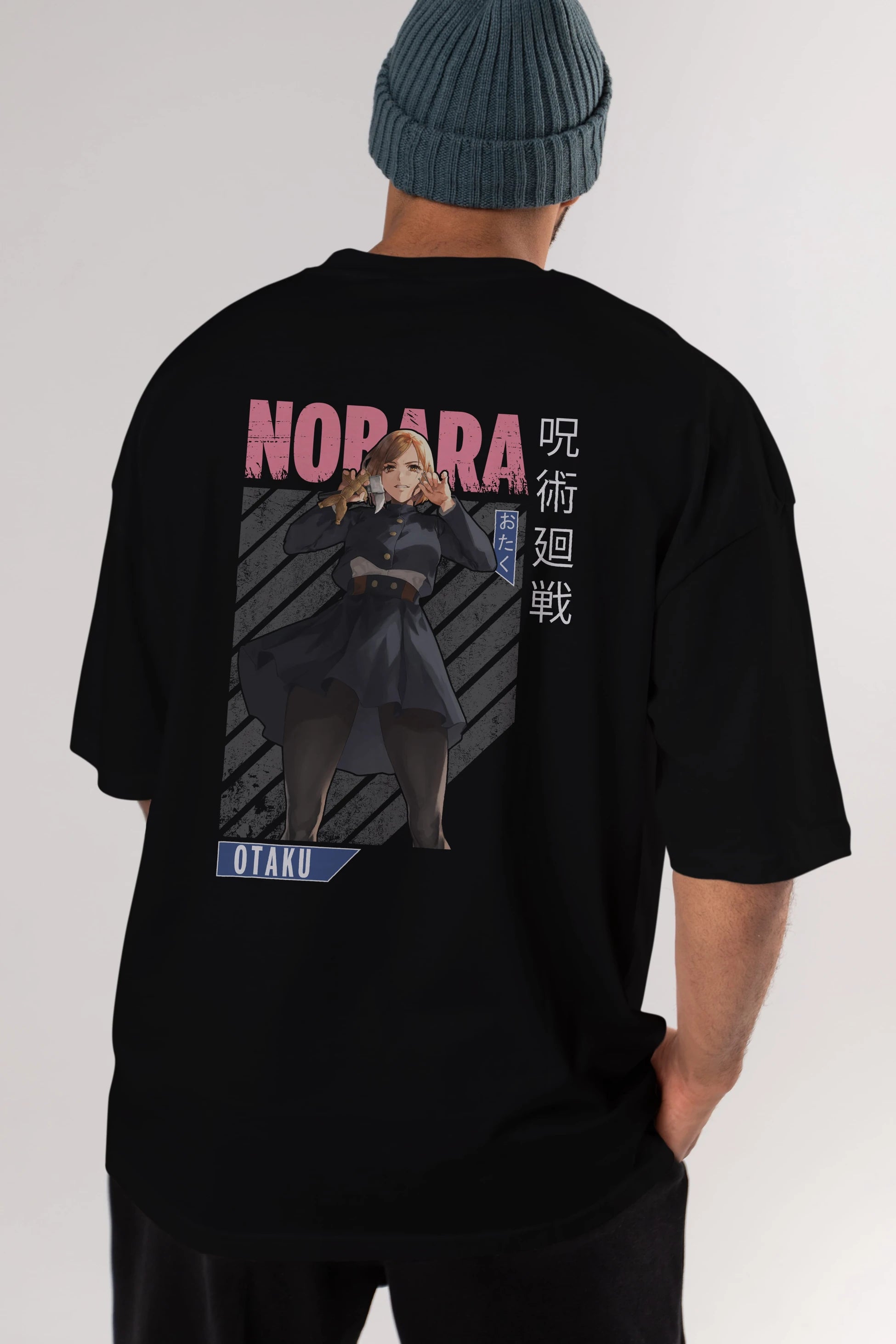 Nobara Kugisaki 4 Anime Arka Baskılı Oversize t-shirt Erkek Kadın Unisex