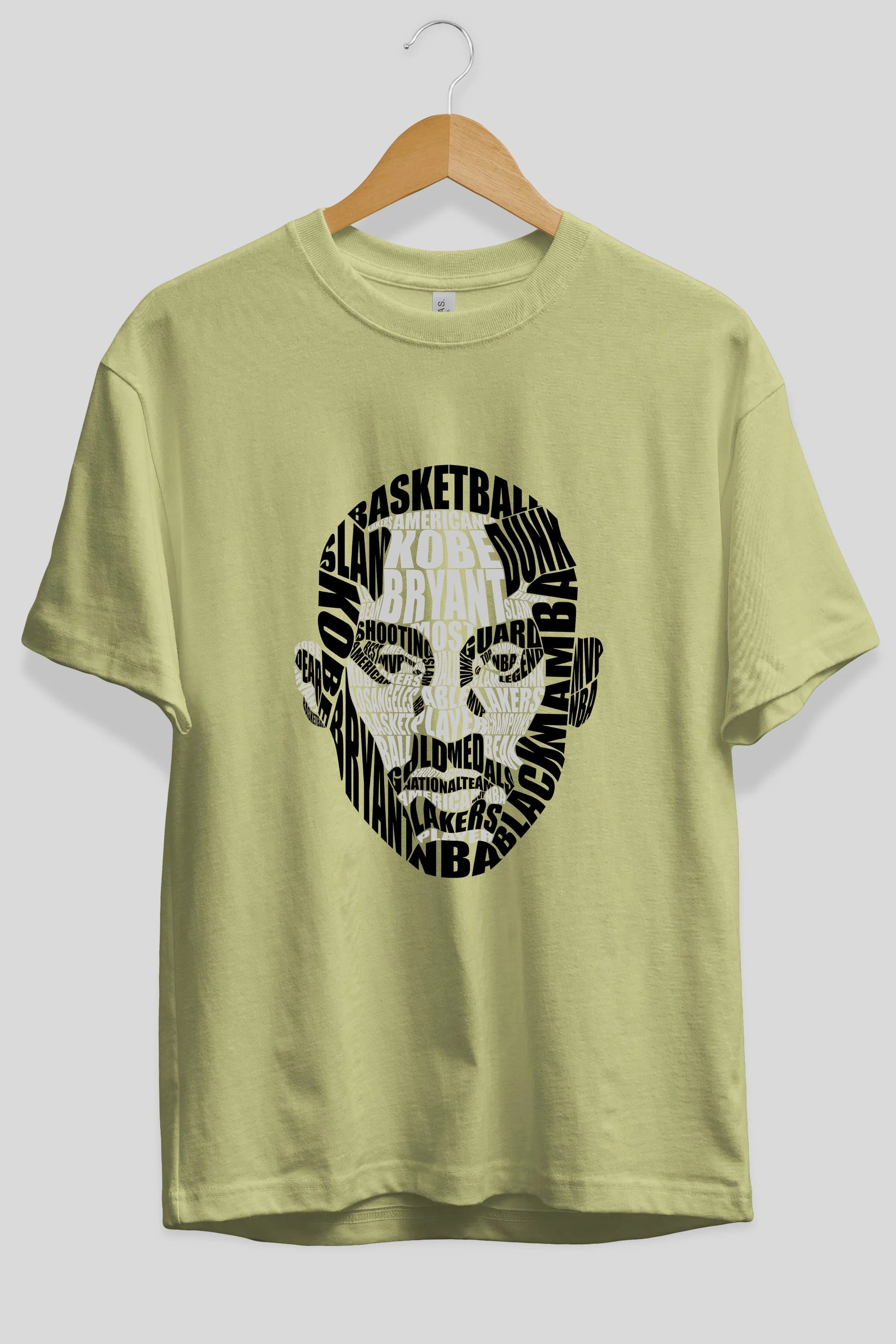 Kobe Bryan Calligram Ön Baskılı Oversize t-shirt %100 pamuk Erkek Kadın Unisex