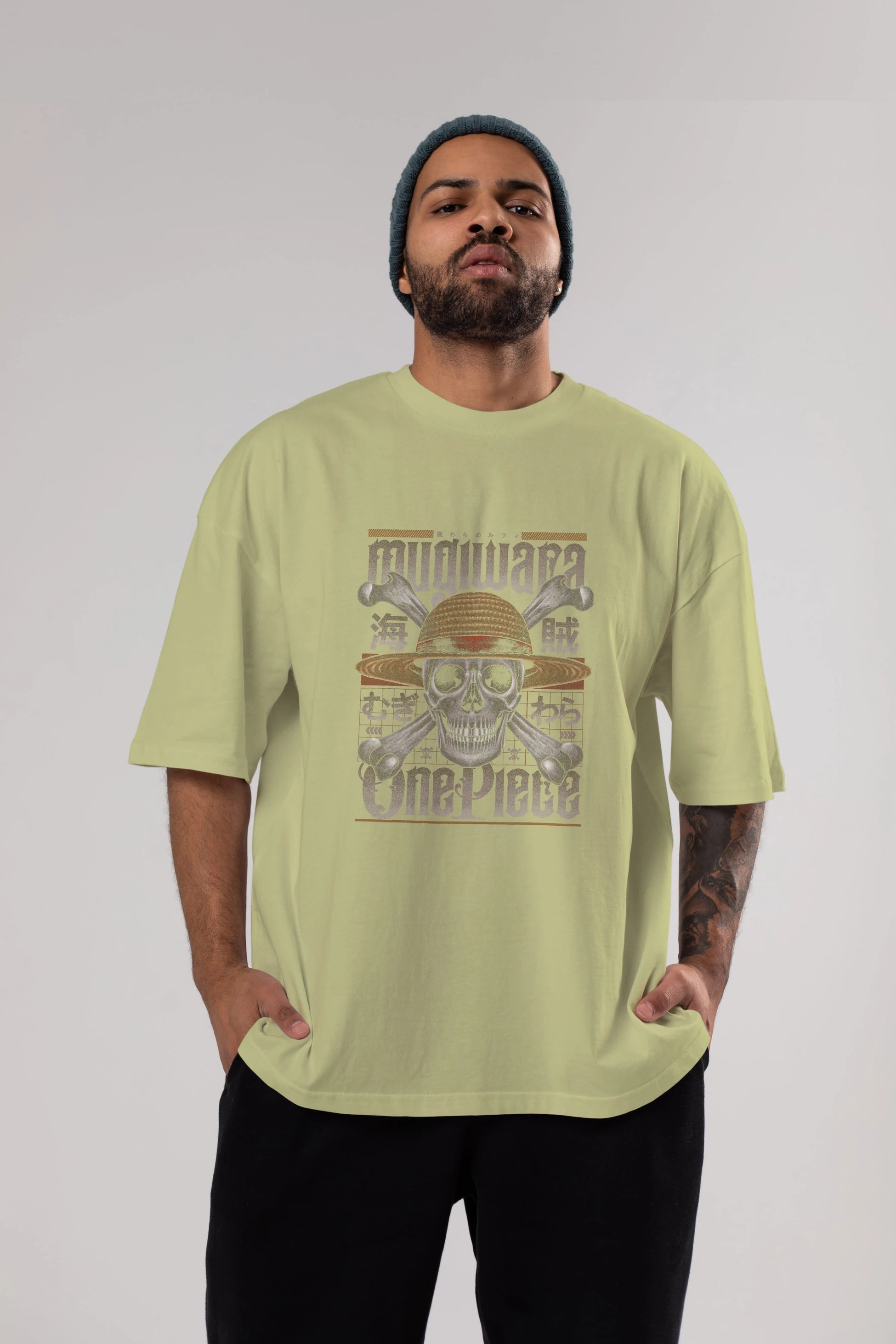 ONE PIECE (2) Anime Ön Baskılı Oversize t-shirt %100 pamuk Erkek Kadın Unisex