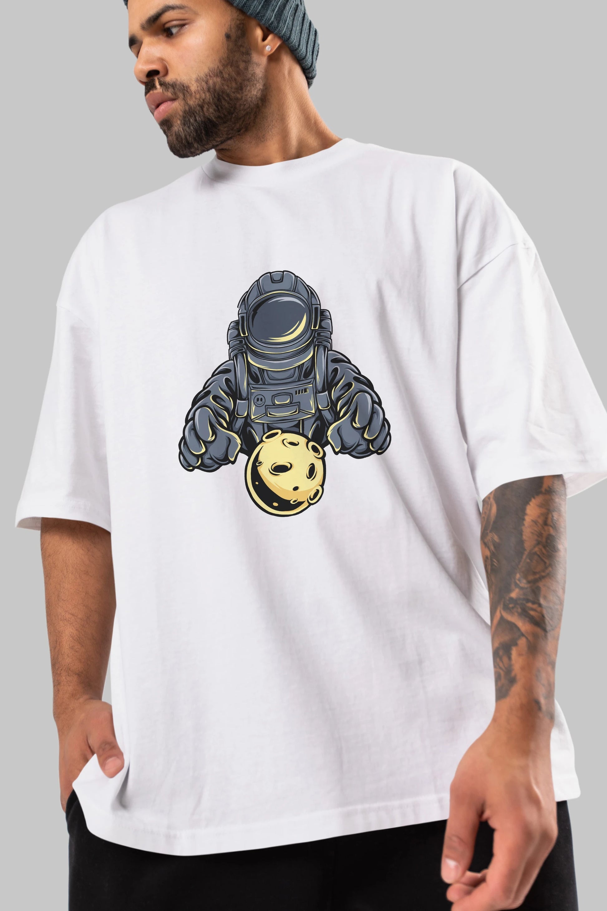 Astromoon tshirt Ön Baskılı Oversize t-shirt Erkek Kadın Unisex