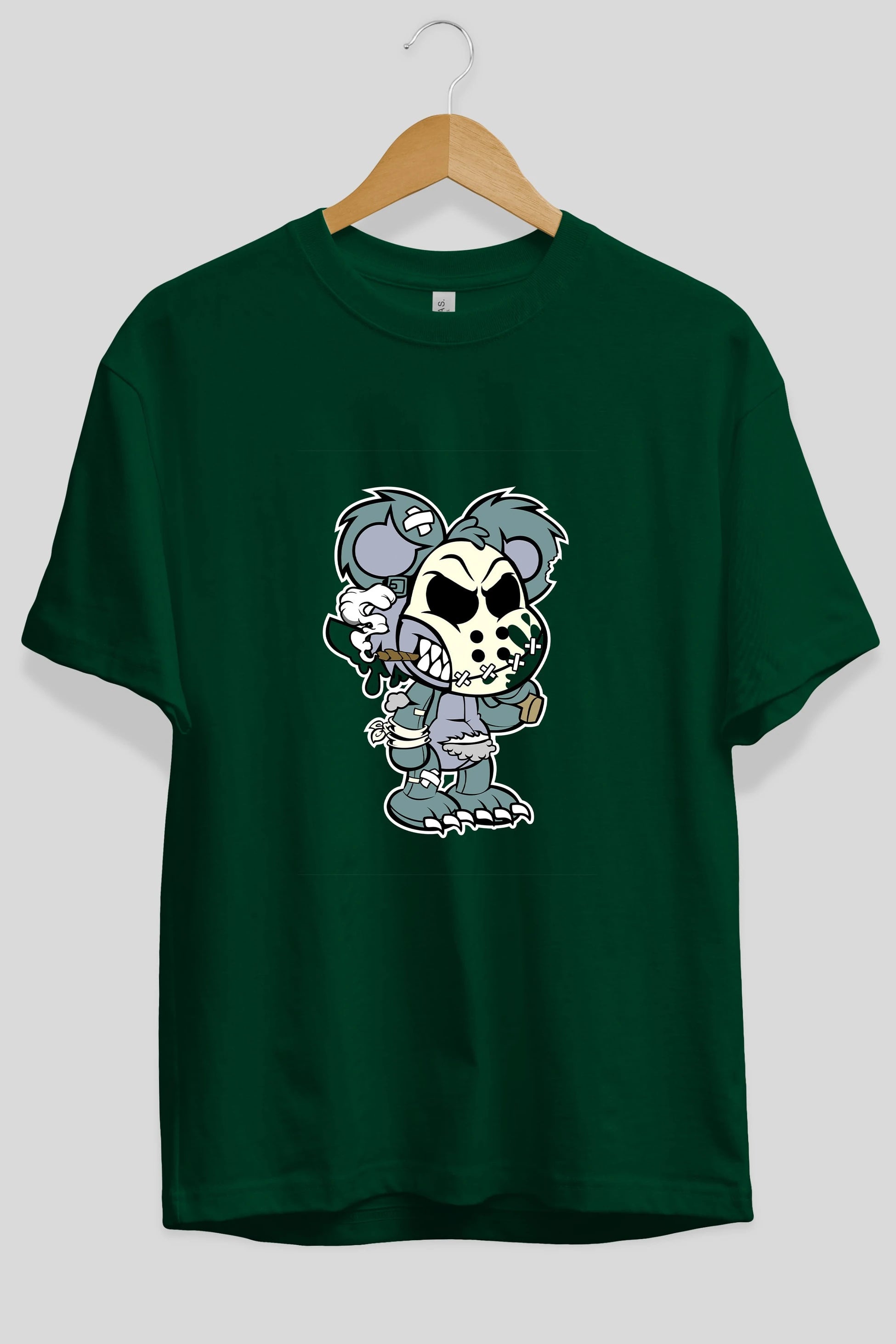 Evil Teddy Bear Ön Baskılı Oversize t-shirt Erkek Kadın Unisex %100 Pamuk tişort