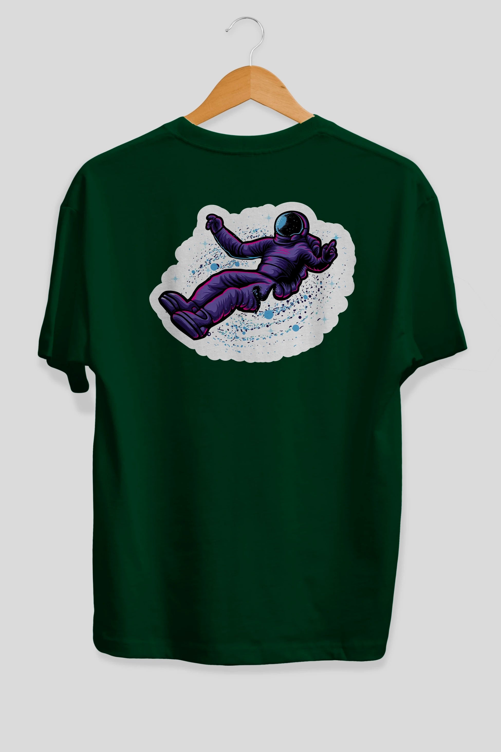Having fun in outer space sticker Arka Baskılı Oversize t-shirt Erkek Kadın Unisex