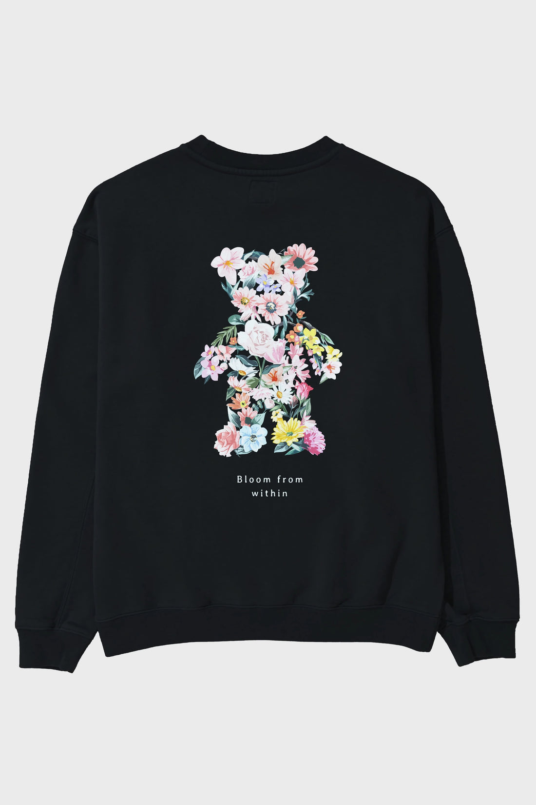 Bloom from Bear Arka Baskılı Oversize Sweatshirt Erkek Kadın Unisex