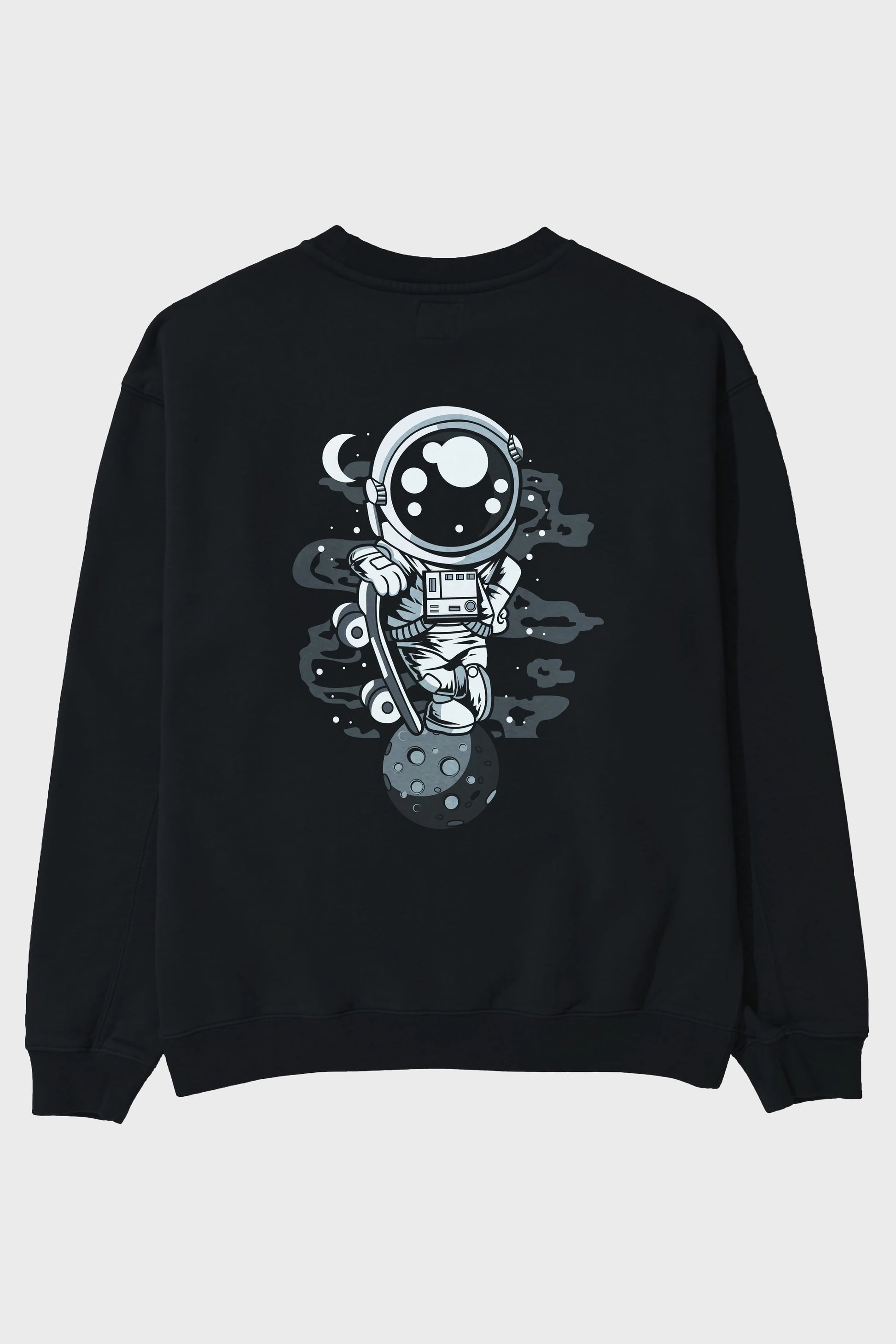 Astronaut Skater Boy Arka Baskılı Oversize Sweatshirt Erkek Kadın Unisex
