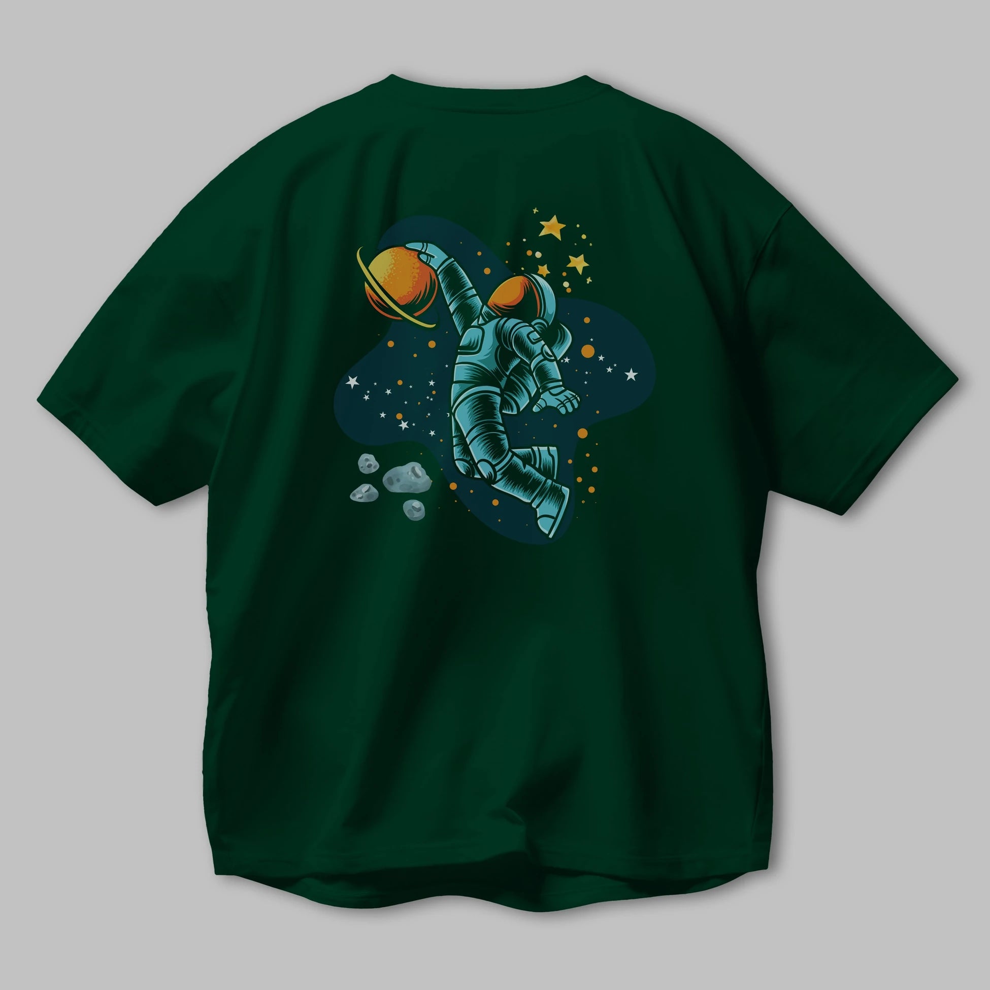 Astronot Basketbol Arka Baskılı Oversize t-shirt Erkek Kadın Unisex