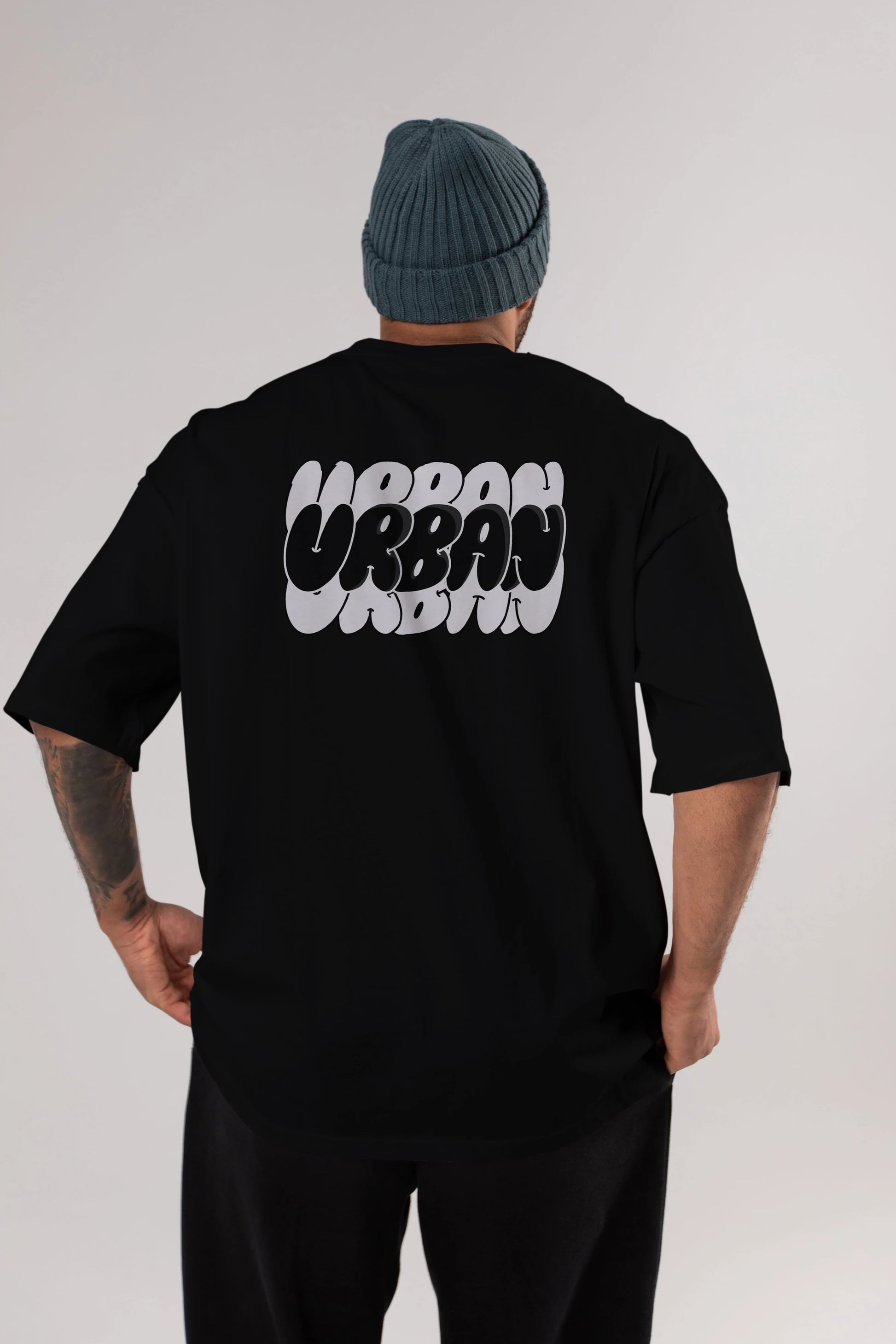 Urban Yazılı Arka Baskılı Oversize t-shirt Erkek Kadın Unisex