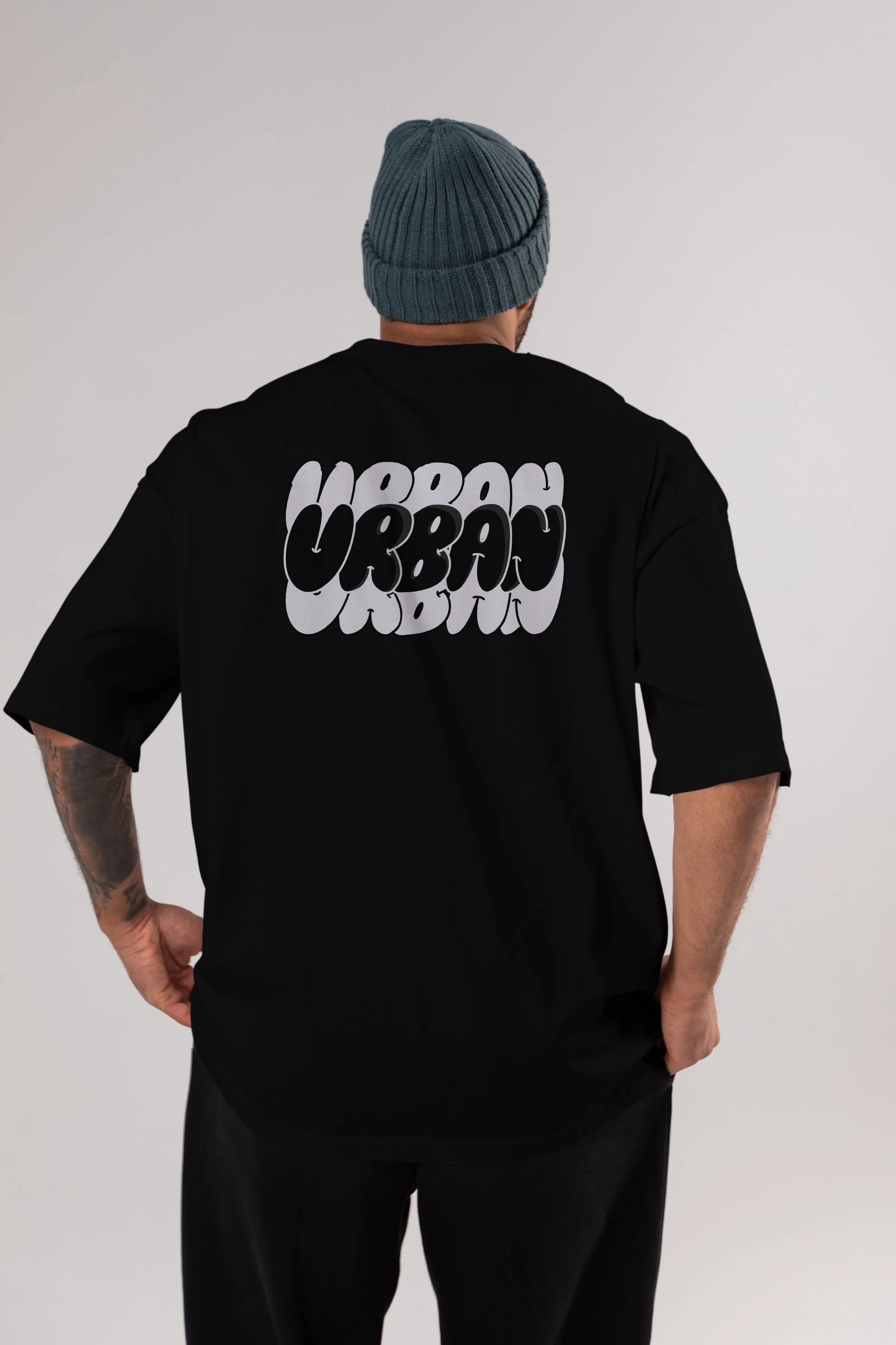 Urban Yazılı Arka Baskılı Oversize t-shirt Erkek Kadın Unisex