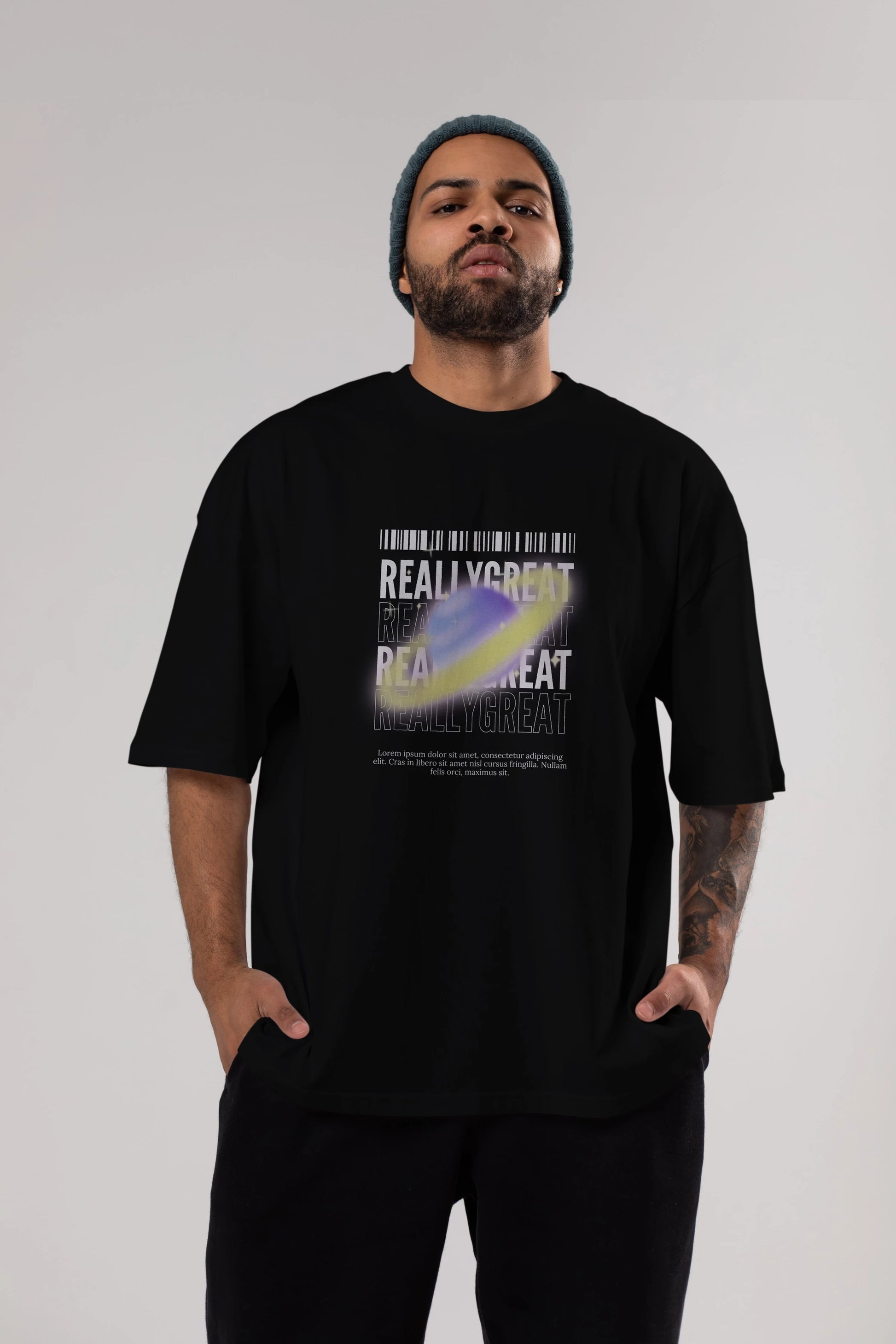 Really Great 2 Yazılı Ön Baskılı Oversize t-shirt Erkek Kadın Unisex