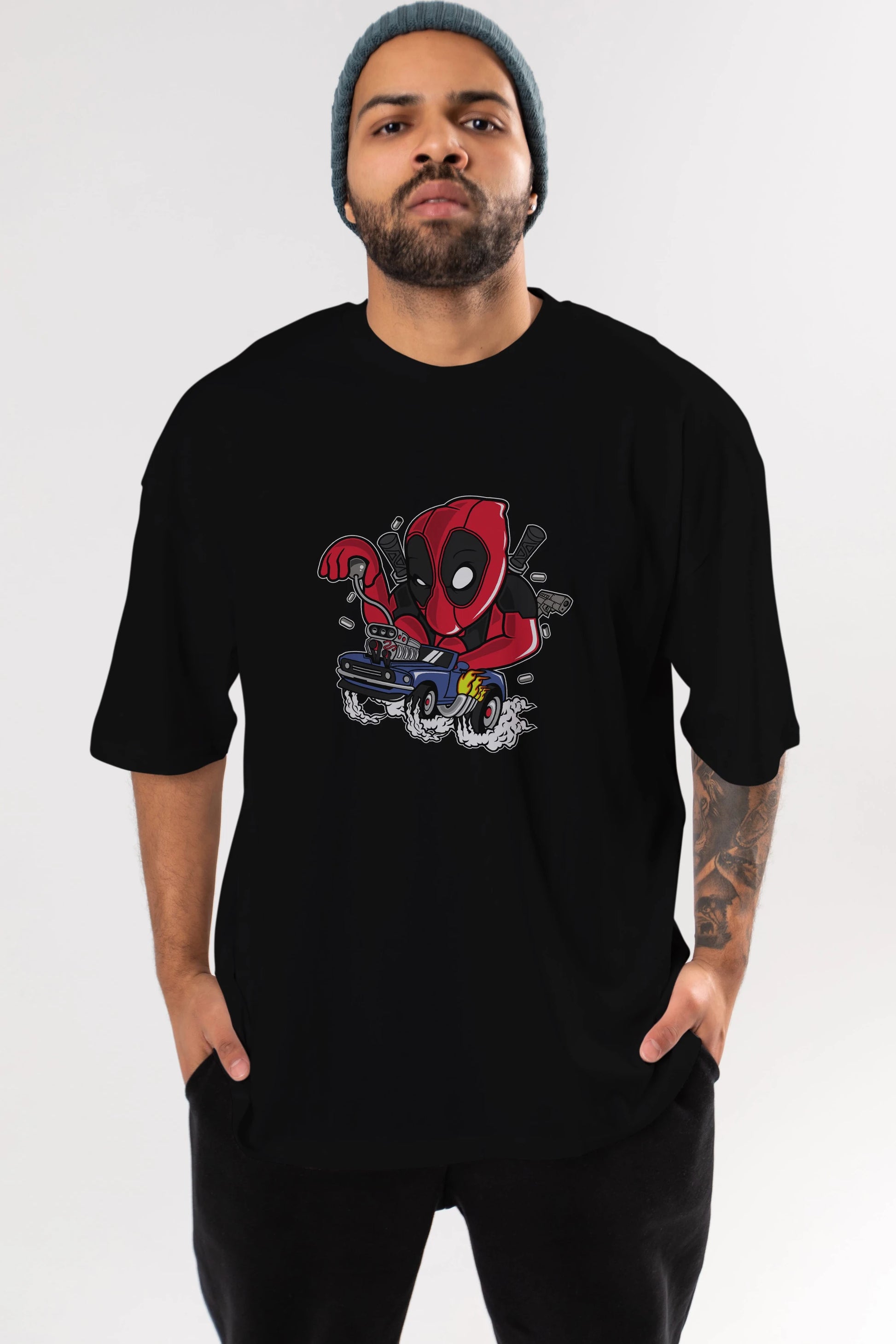 Deadpool (21) Ön Baskılı Oversize t-shirt Erkek Kadın Unisex %100 Pamuk Bisiklet Yaka tişort