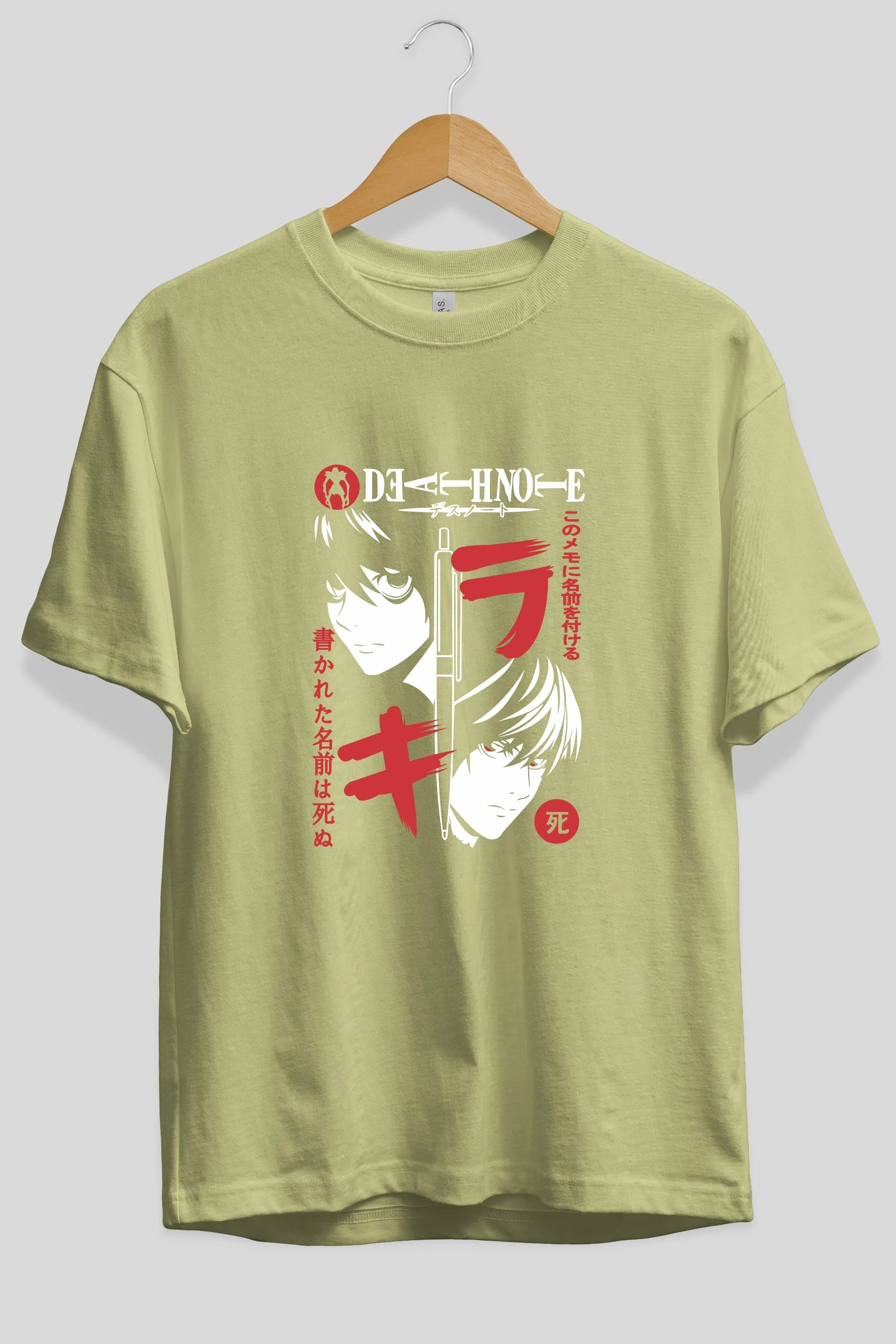 DEATHNOTE L vs KIRA Anime Ön Baskılı Oversize t-shirt %100 pamuk Erkek Kadın Unisex