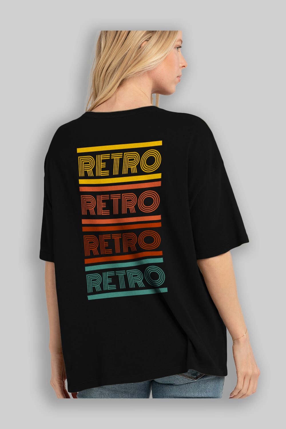 Retro Yazılı Arka Baskılı Oversize t-shirt Erkek Kadın Unisex