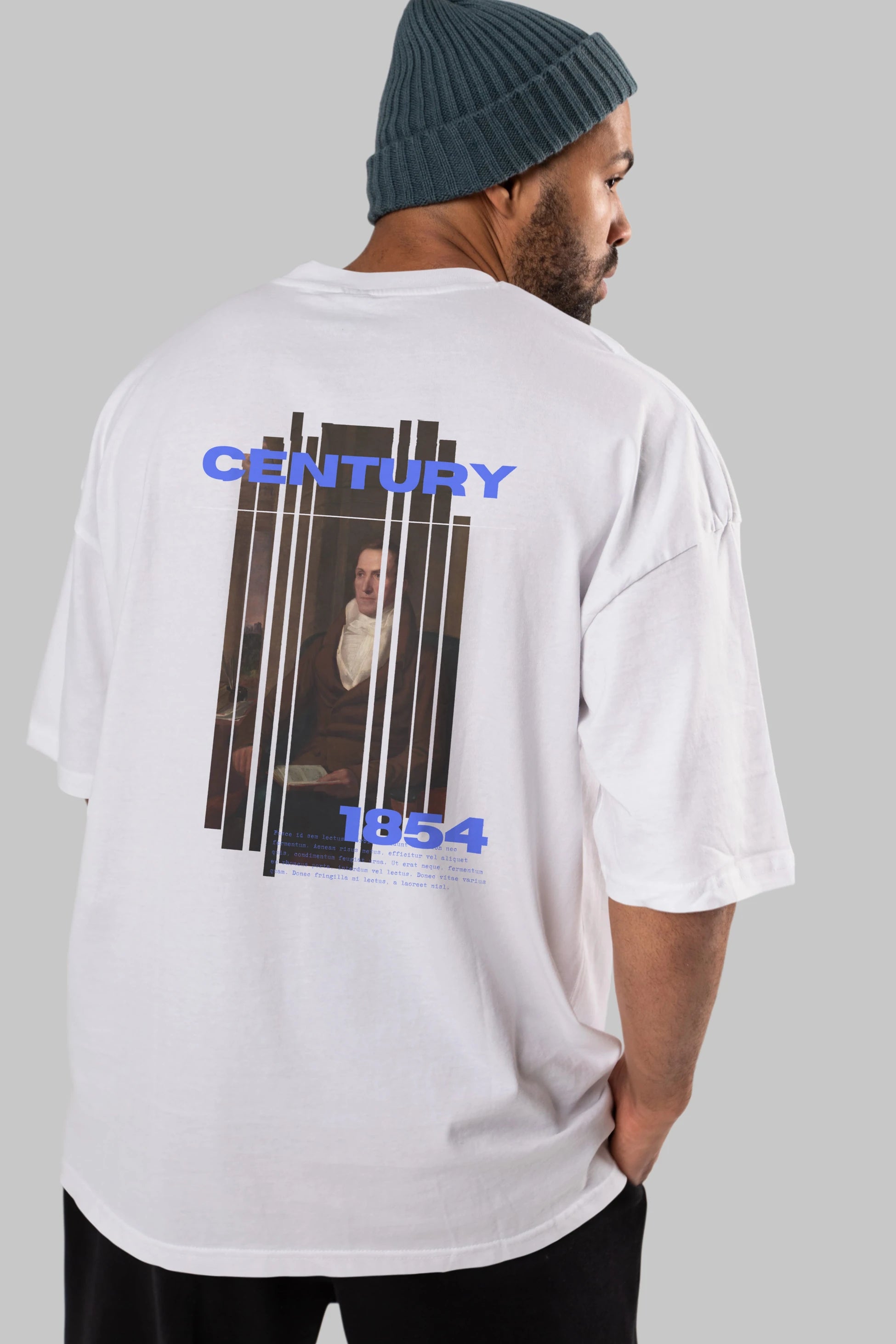 Century 1854 Yazılı Arka Baskılı Oversize t-shirt Erkek Kadın Unisex